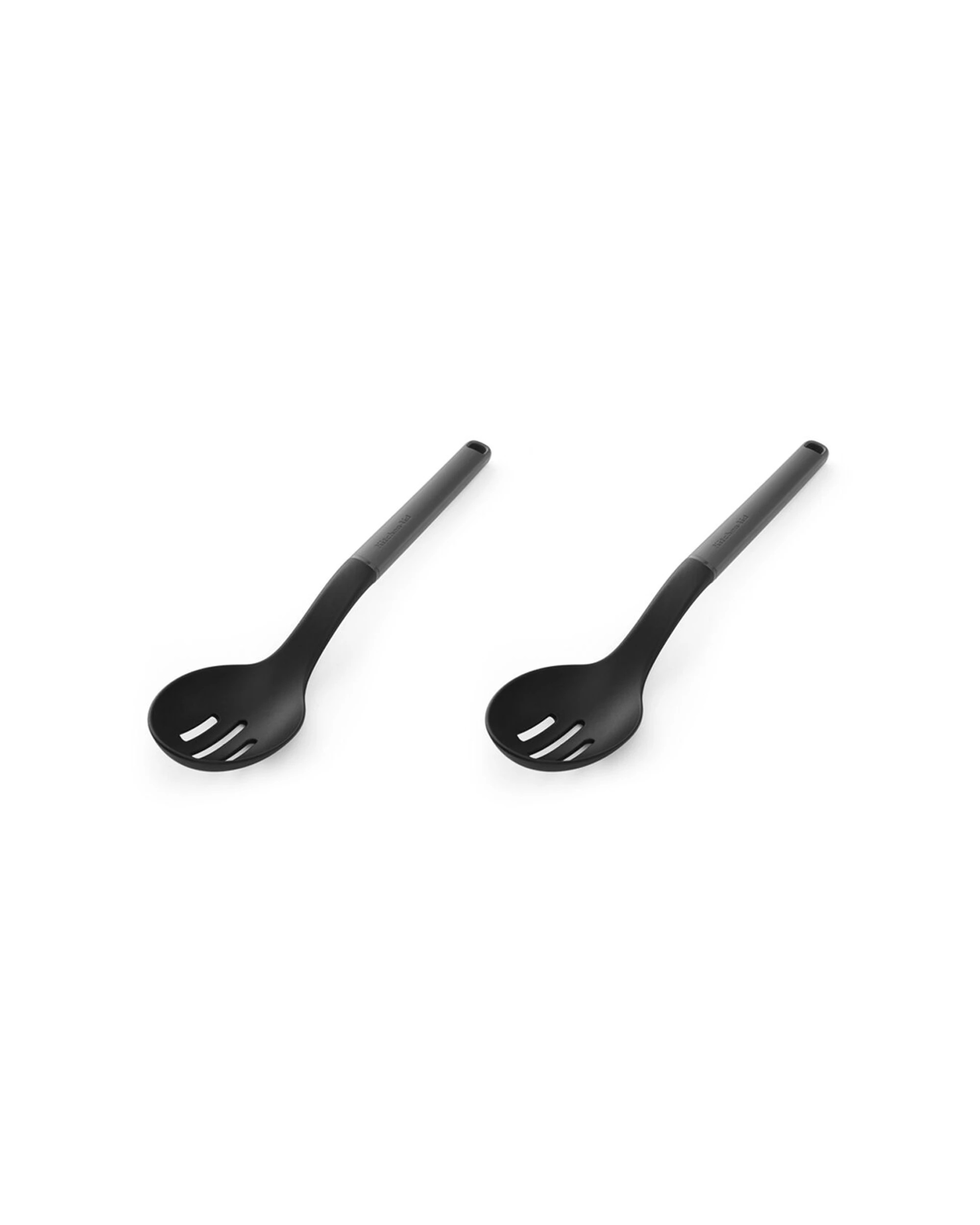 1 KitchenAid Classic Slotted Nylon Cooking Spoon 2PK Heat Resistant Ergonomic Handle - Charcoal, 1 of 6