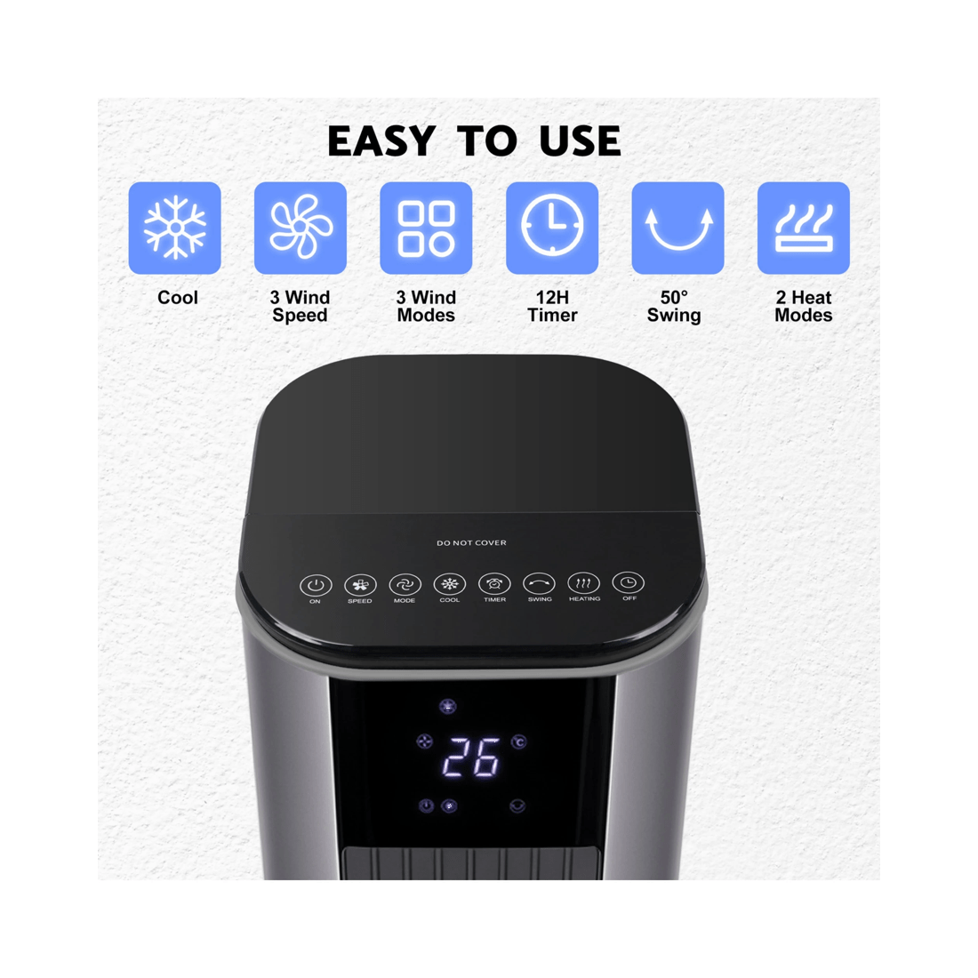 2 Advwin 2 In 1 Cooler & Heater, 3.5l Air Conditioner Fan With 2 Ice Box, 3 Wind Speeds, Tip-over And Overheat Protection, 2 of 7