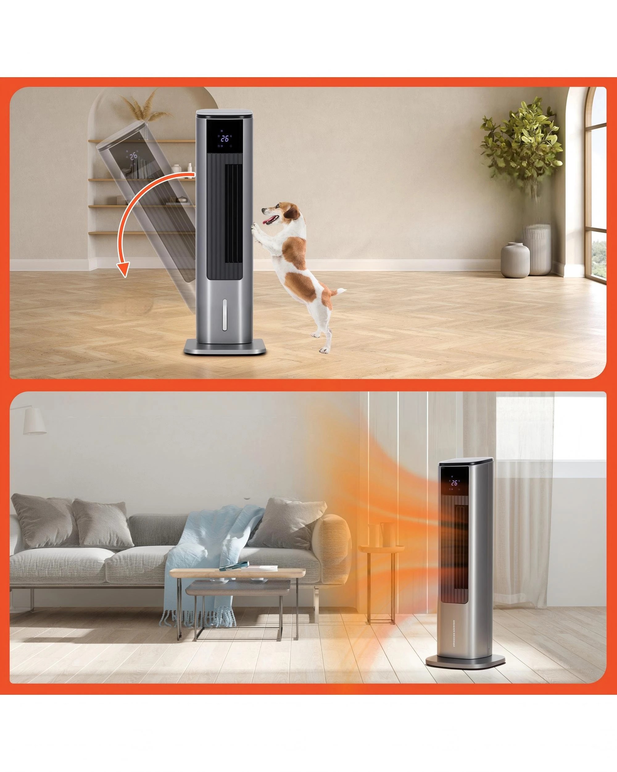 2 Advwin 2 In 1 Cooler & Heater, 3.5l Air Conditioner Fan With 2 Ice Box, 3 Wind Speeds, Tip-over And Overheat Protection, 2 of 6