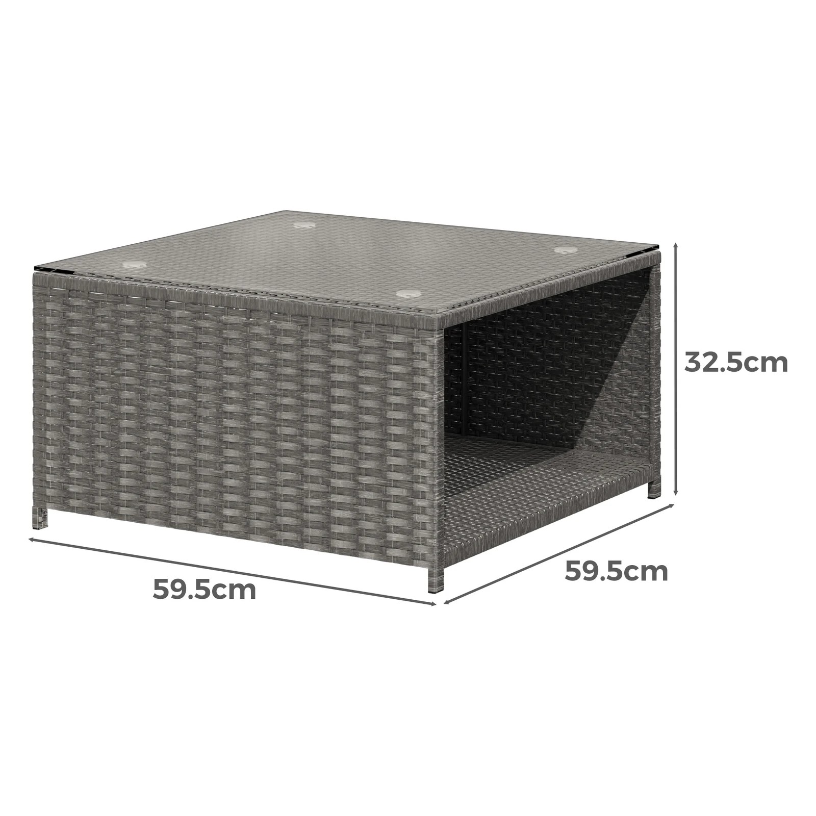 6 Alfordson 6 Seater Outdoor Lounge Setting 7PCS Sofa Set Furniture - Dark Grey, 6 of 10