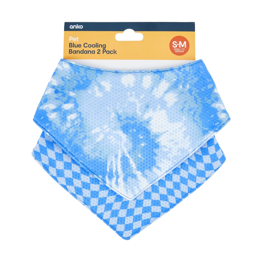 1 2 Pack Pet Cooling Bandana - Small to Medium, Blue, 1 of 6