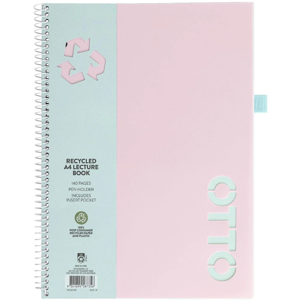 5 Otto A4 Lecture Book 140 Pages Pink, 5 of 5