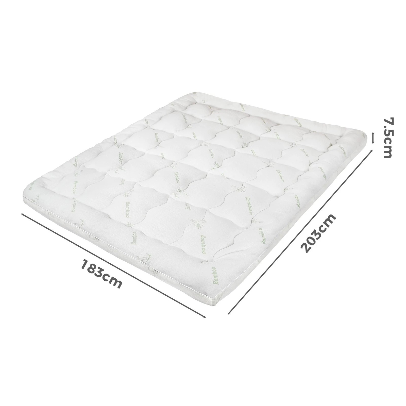 4 Starry Eucalypt Bamboo Fibre Pillowtop Mattress Topper Underlay Pad 7.5cm - King Bed, 4 of 5