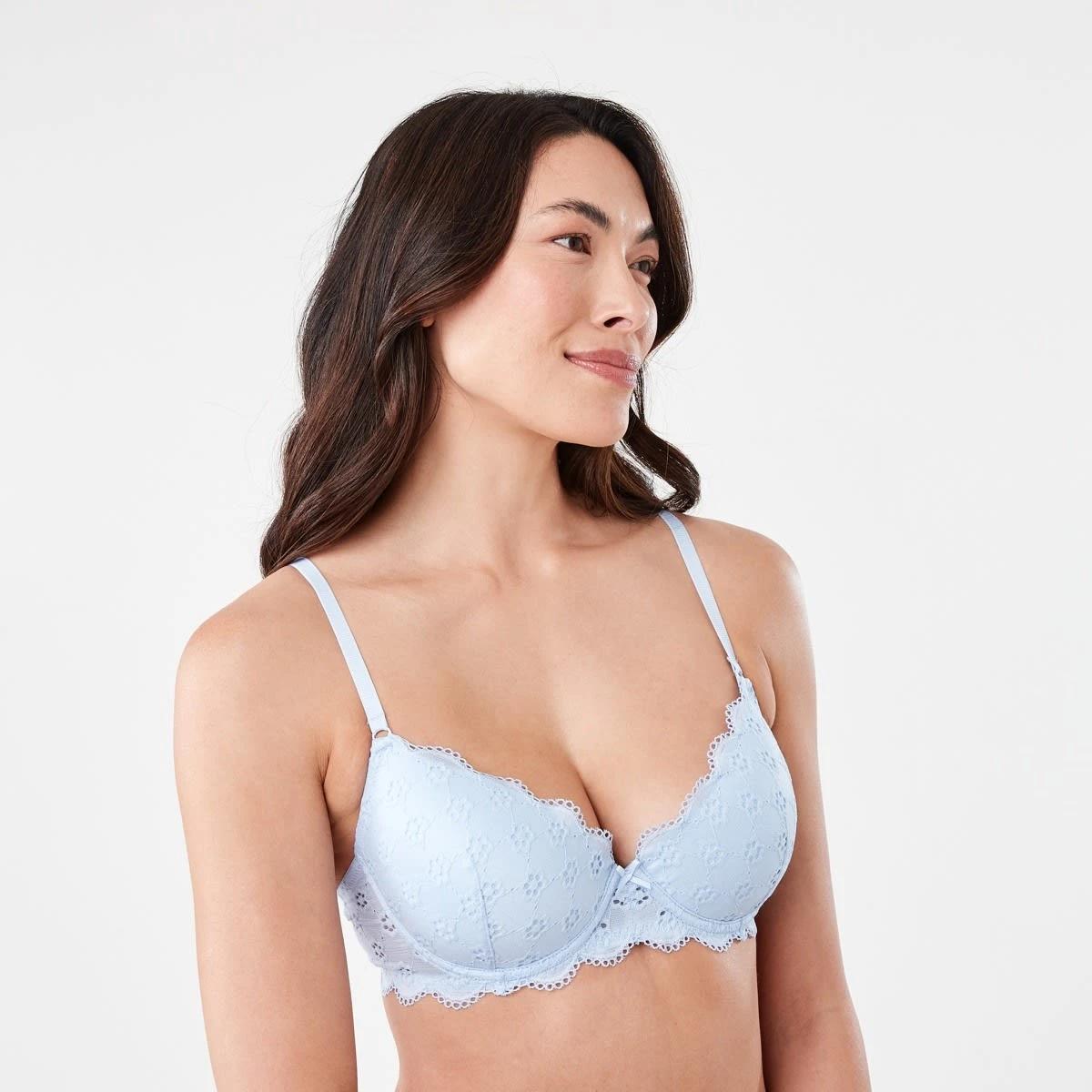 2 Co-ordinated Broderie T-shirt Bra HALOGEN BLUE, 2 of 6