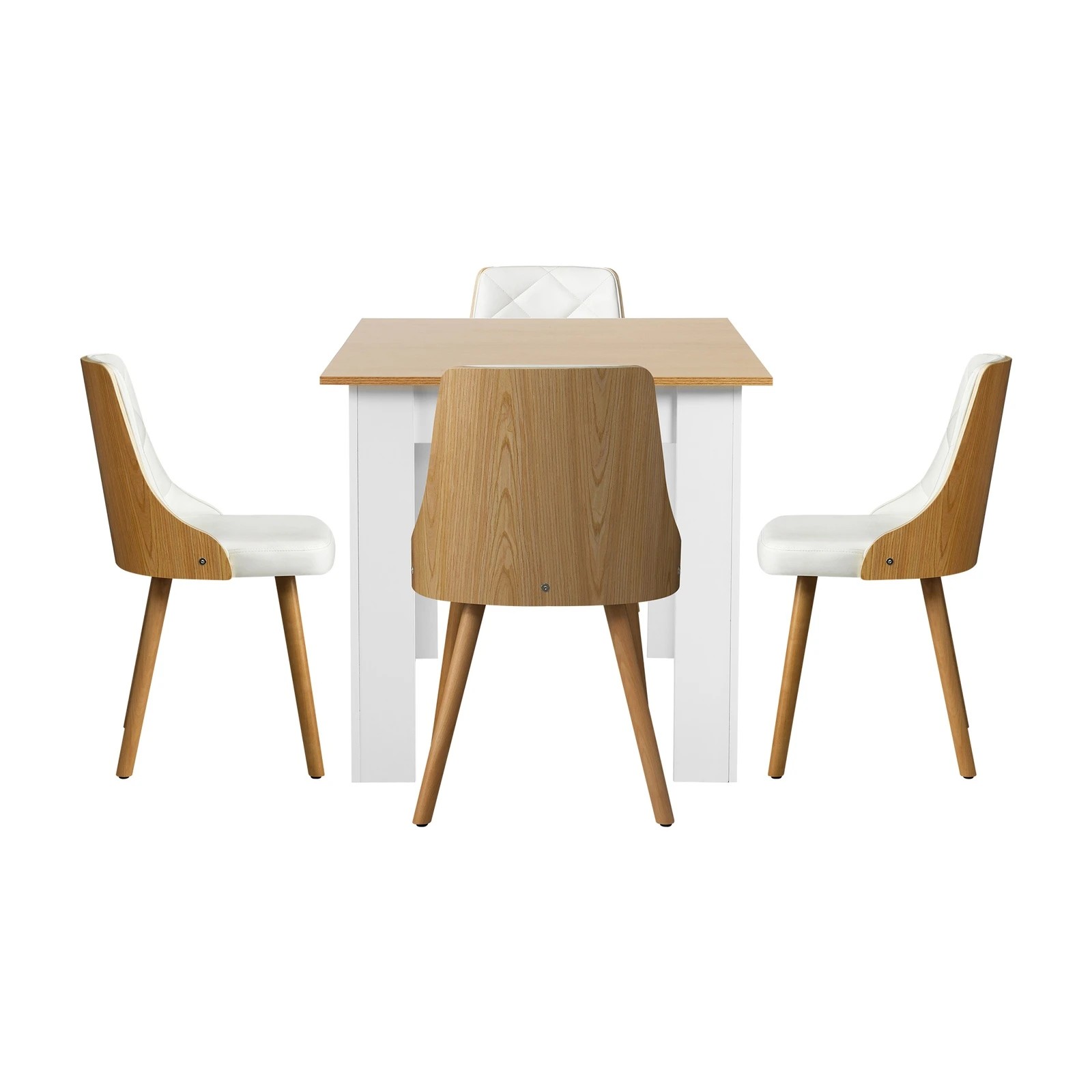 10 Oikiture 160cm Extendable Dining Table With 4pcs Dining Chairs Pu Leather
 - Multi, 10 of 10