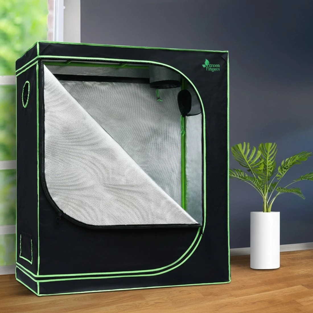 7 Green Fingers Grow Tent 120x60x150CM Hydroponics Kit Indoor Plant Room System - Black, 7 of 7