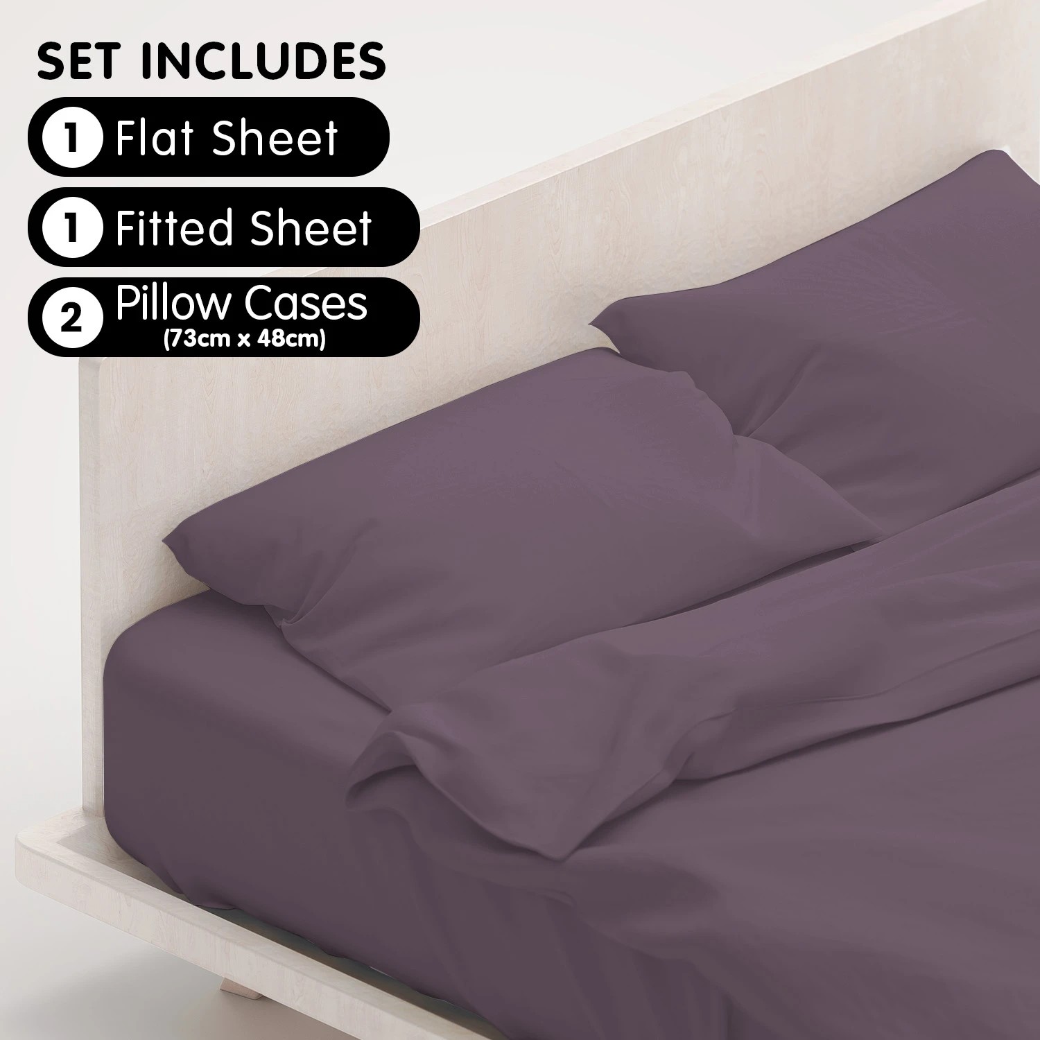 5 4pc 1000 Thread Count Cotton Rich Sheet Gift Pack Cvc Microfibre Blend In Lilac
 - King Bed, 5 of 8