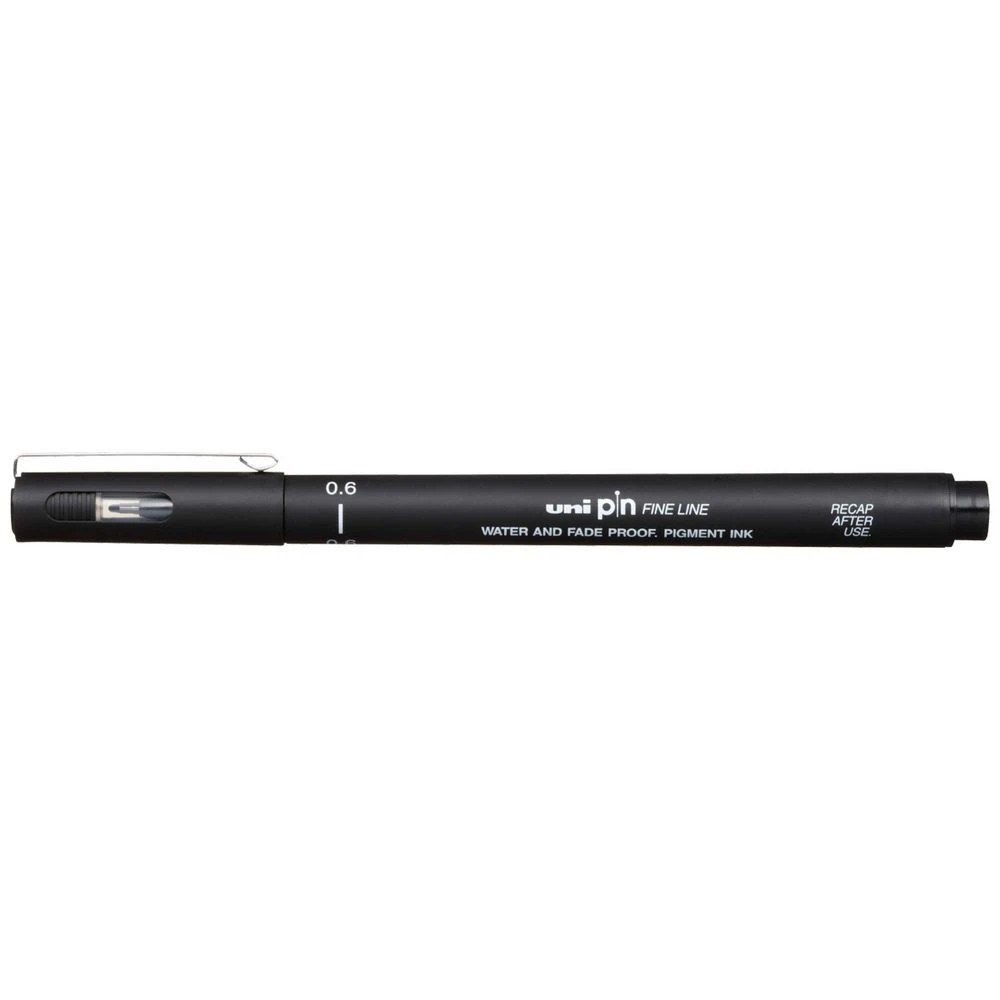 1 Uni Pin Fineliner 0.6mm Black, 1 of 2