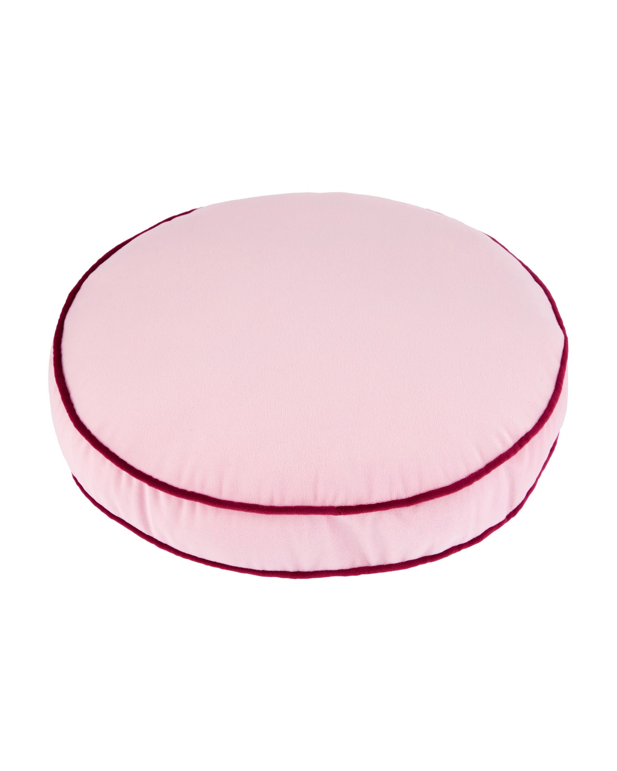 1 40cm Velvet Round Cushion - Pink, 1 of 5