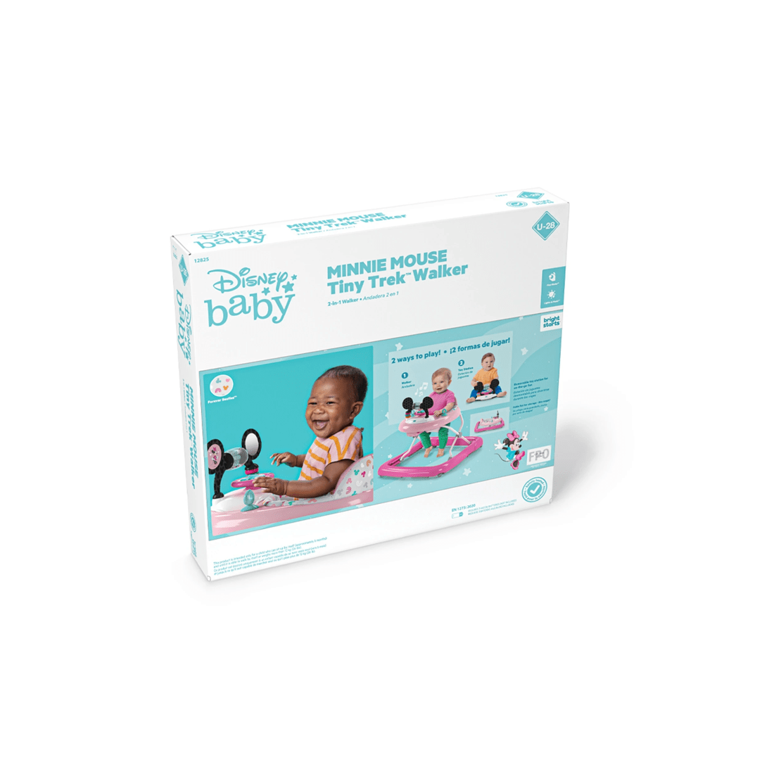 3 Bright Starts Disney Minnie Mouse Foldable Baby Walker With Music & Play Toys 6m+
 - Pink, 3 of 9