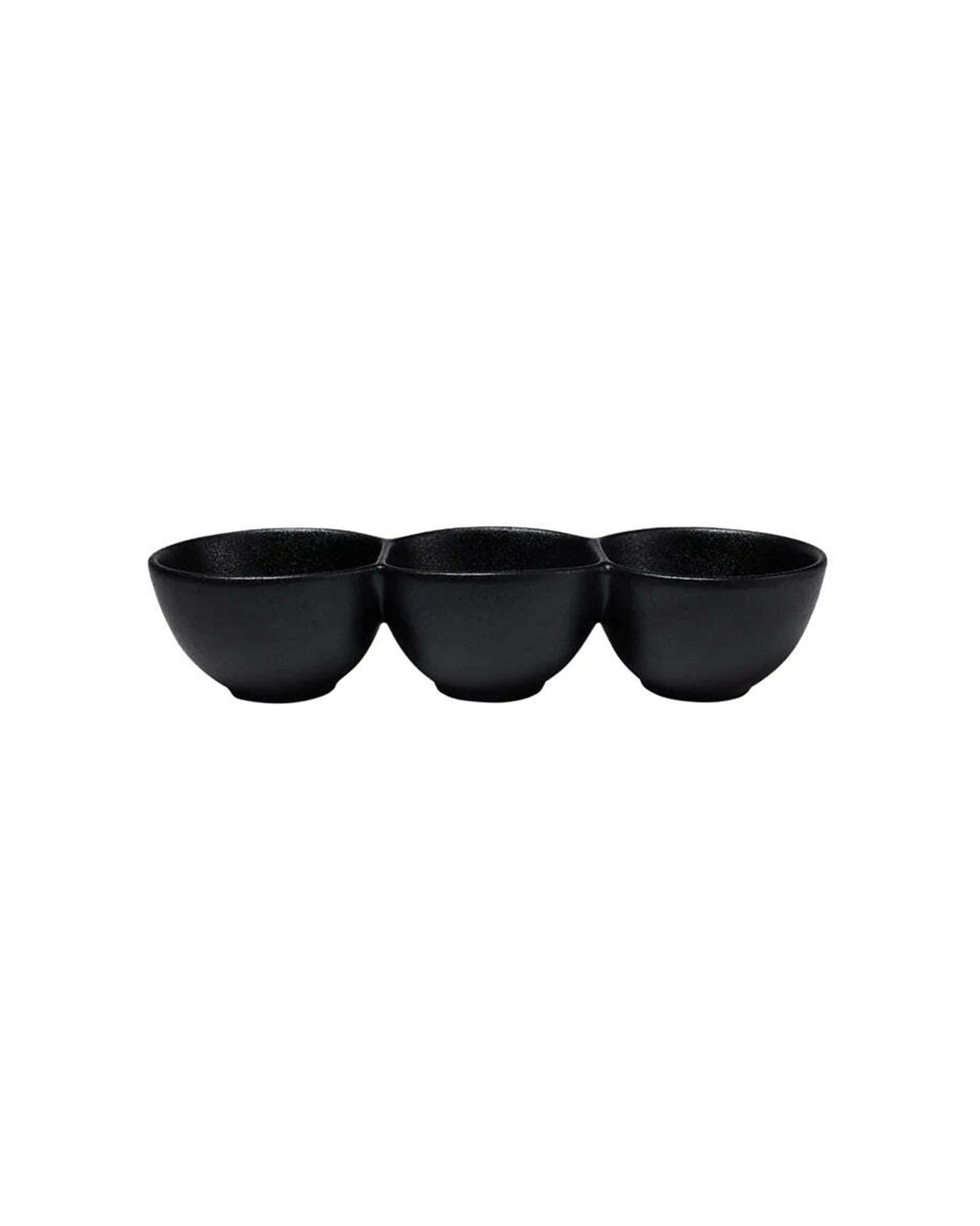 1 Maxwell and Williams Caviar Divided Serving Bowl Set 30x6.5cm Porcelain Dinnerware - Black, 1 of 1