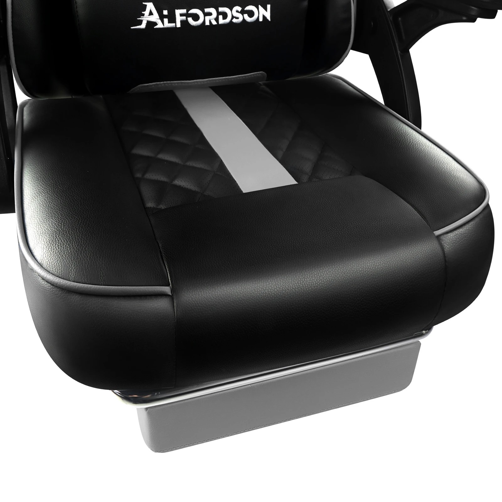 5 Alfordson Gaming Office Chair Massage Computer Footrest Leather - Grey, 5 of 10