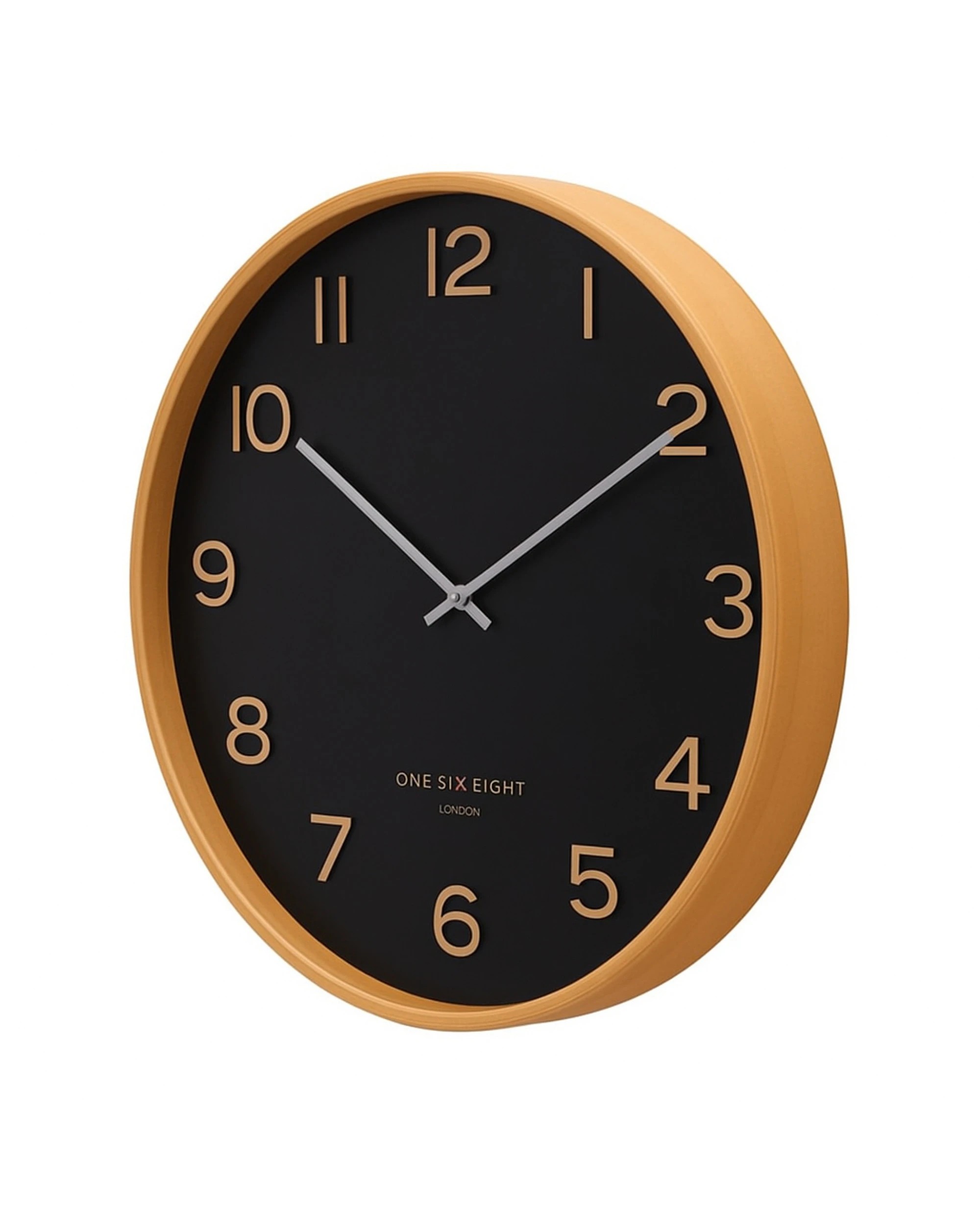 2 One Six Eight London Wallace Silent Wall Clock - 53cm - Black, 2 of 3