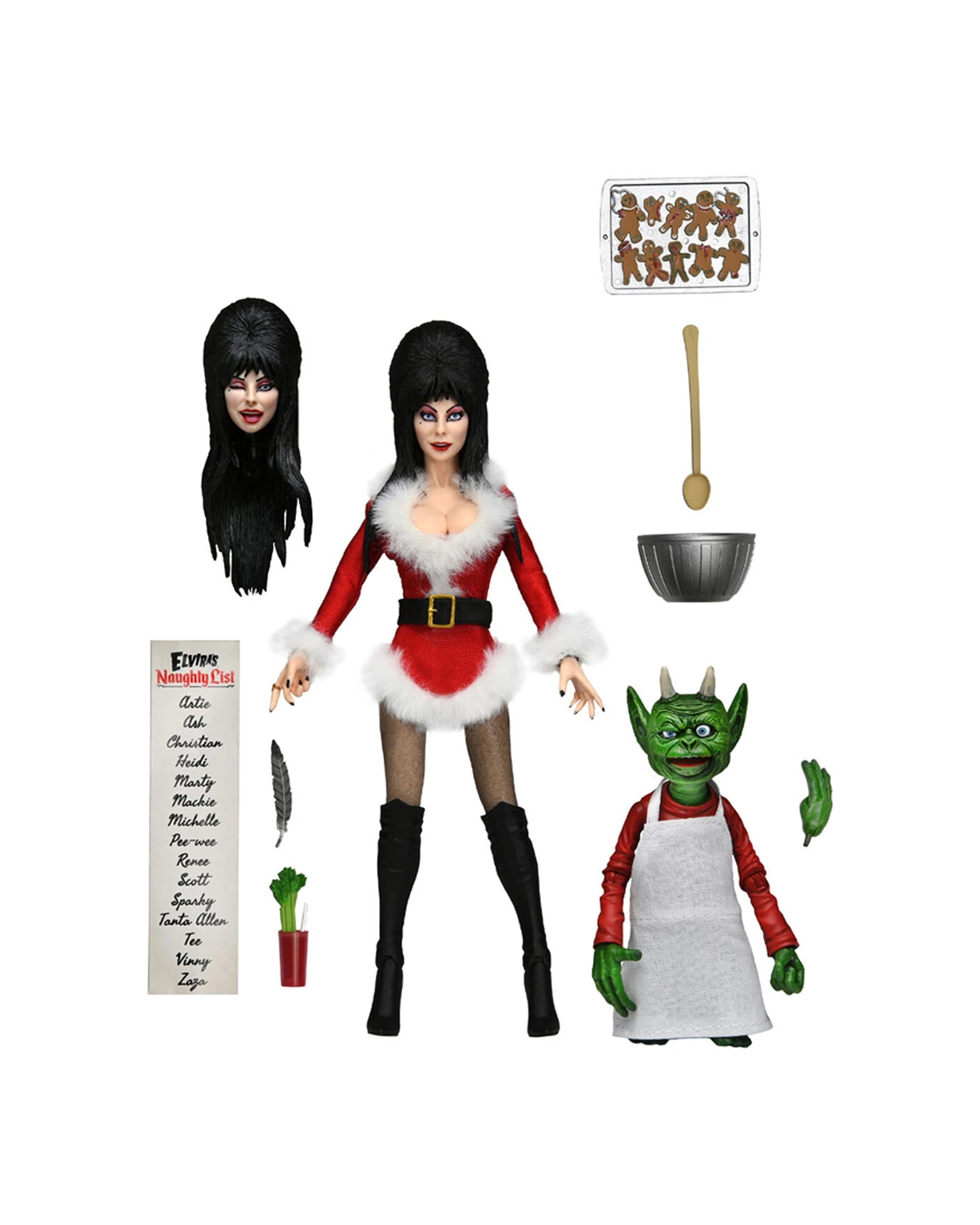 1 NECA Elvira Very Scary Christmas Clothed Action Figure Playset 8in - Multi, 1 of 3