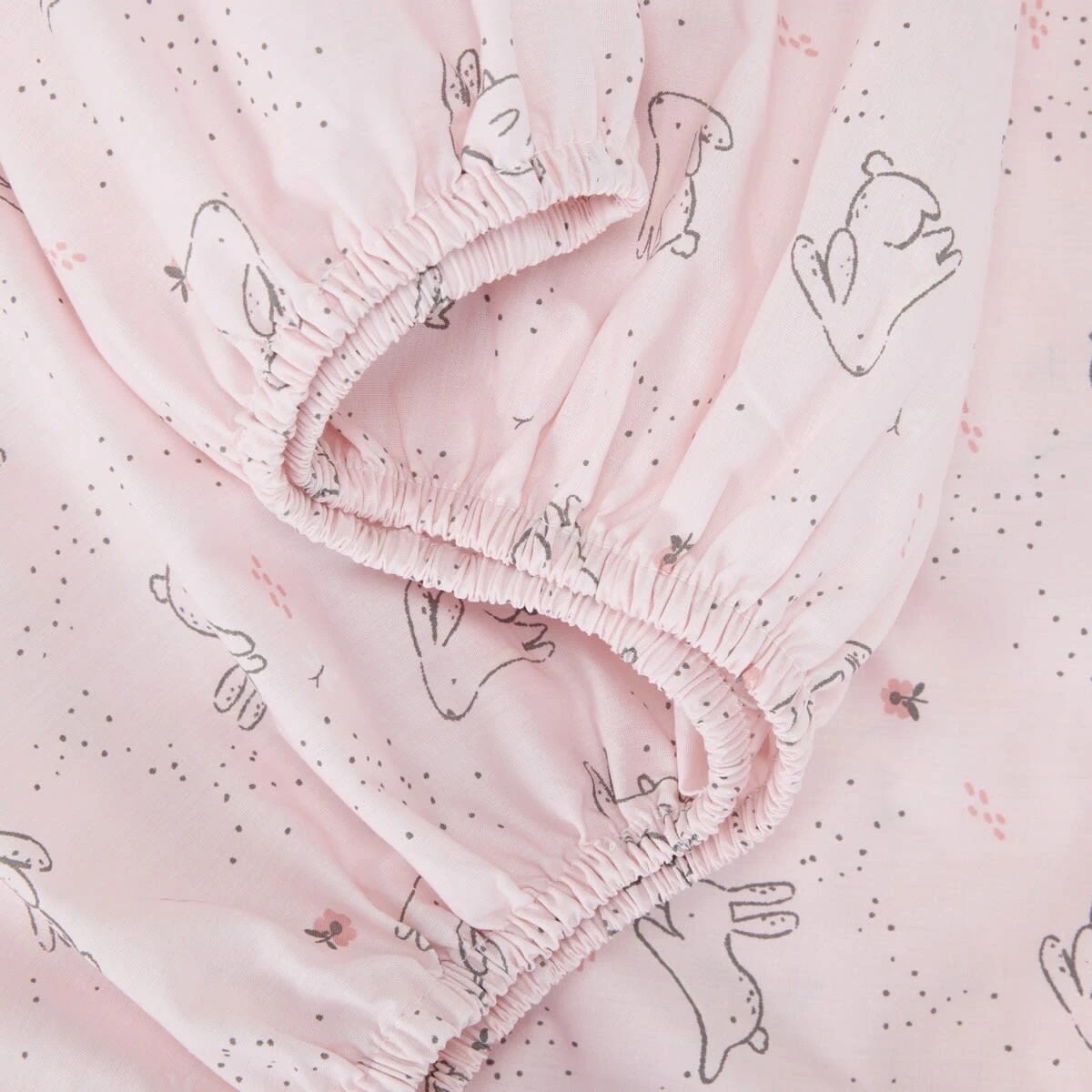 3 2 Pack Organic Cotton Fitted Cot Sheets - Bunny and Spot, 3 of 6