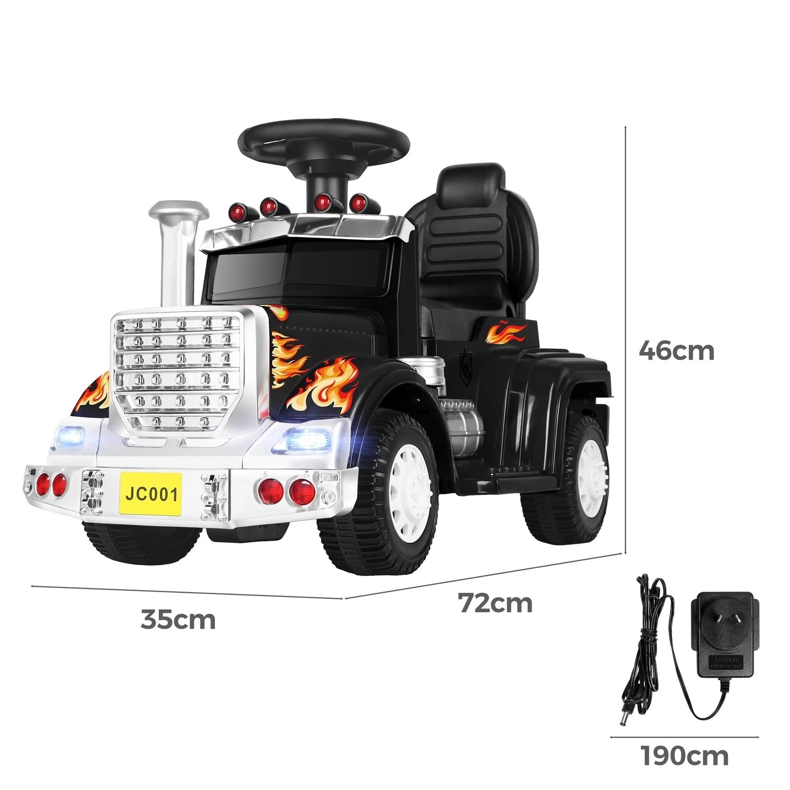 8 Alfordson Kids Ride On Car Electric Toy Truck 25W Motor w/ LED Lights - Black, 8 of 9