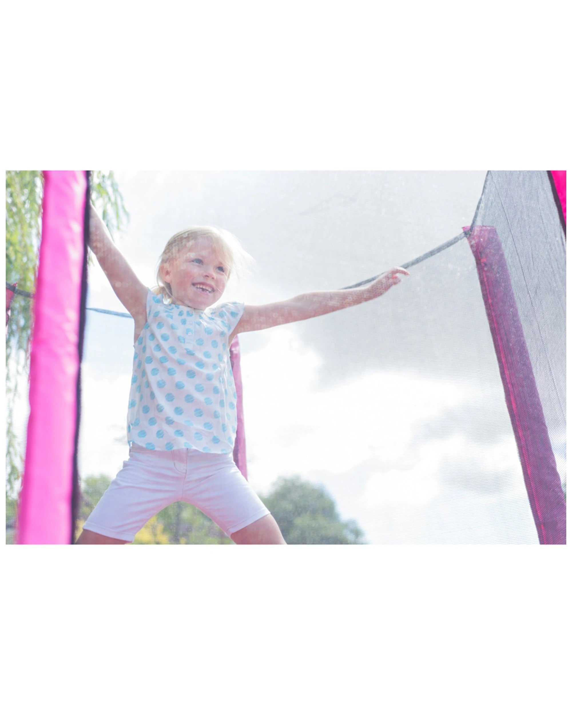 6 Plum Play Au 4ft Junior Trampoline Safety Enclosure Galvanised Frame For Kids - Pink, 6 of 7