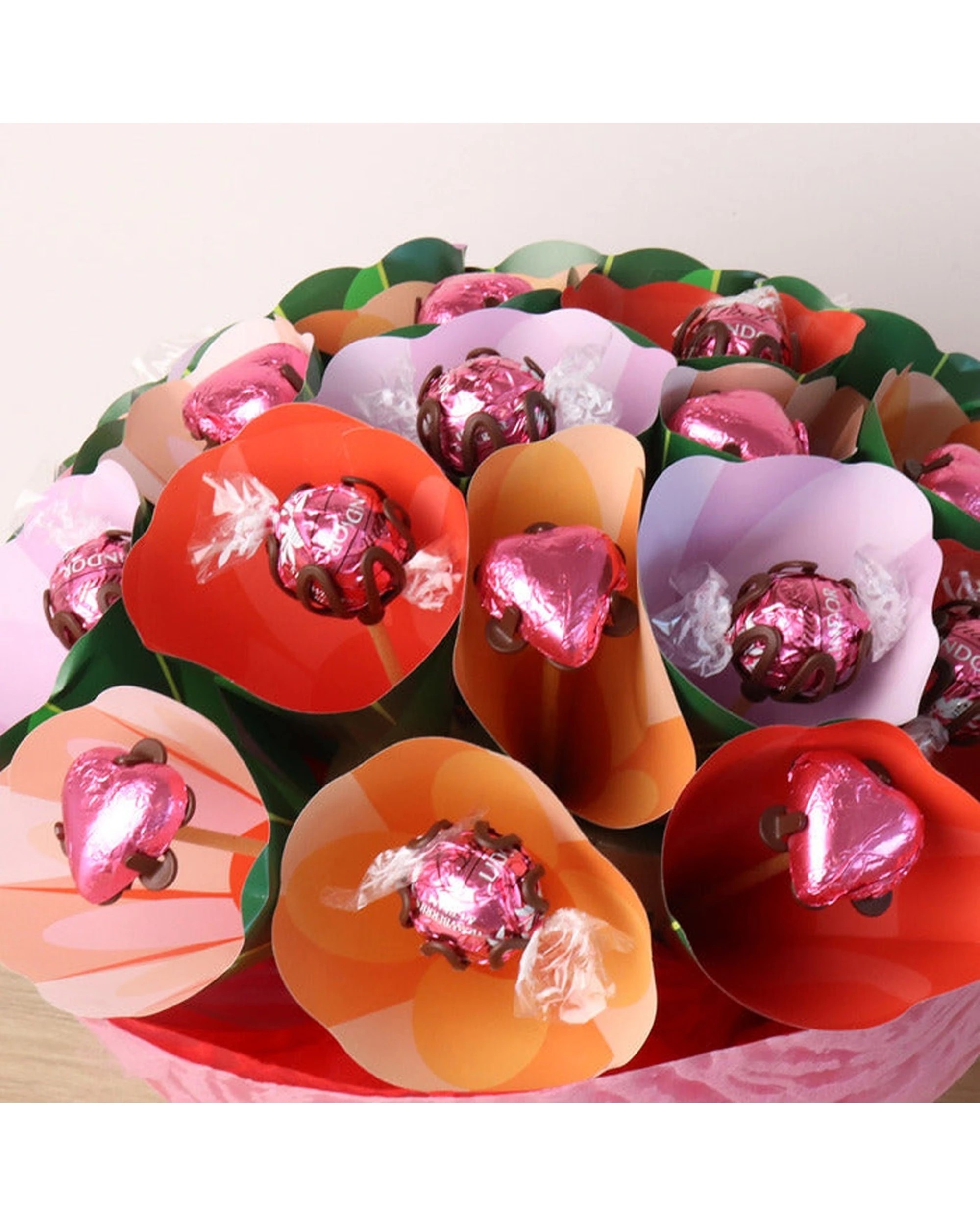 2 Edible Blooms Lindt Bouquet Milk And Raspberry Chocolates Small - Pink, 2 of 4