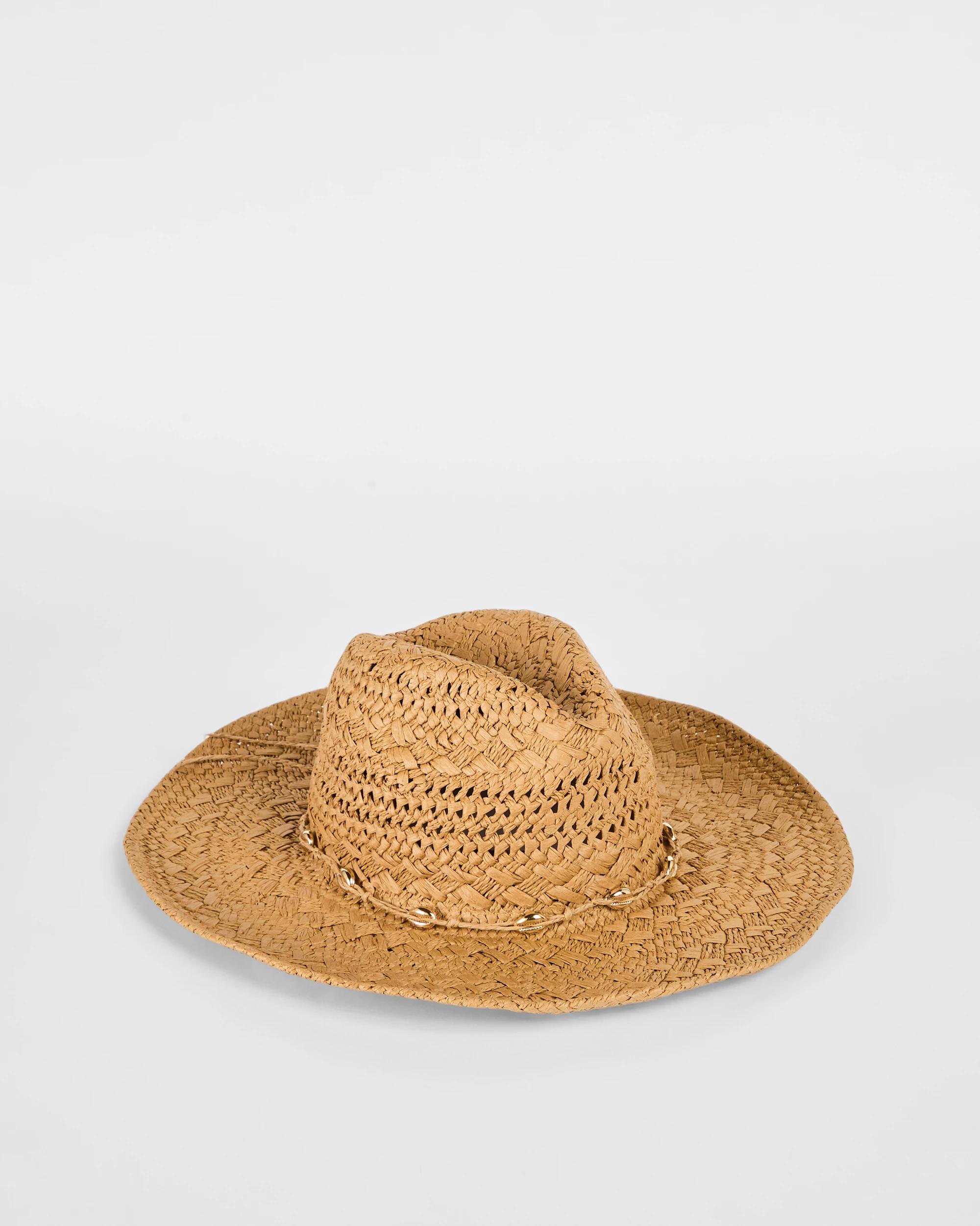 1 Target Paper Straw Trim Detail Cowboy Hat NATURAL, 1 of 2