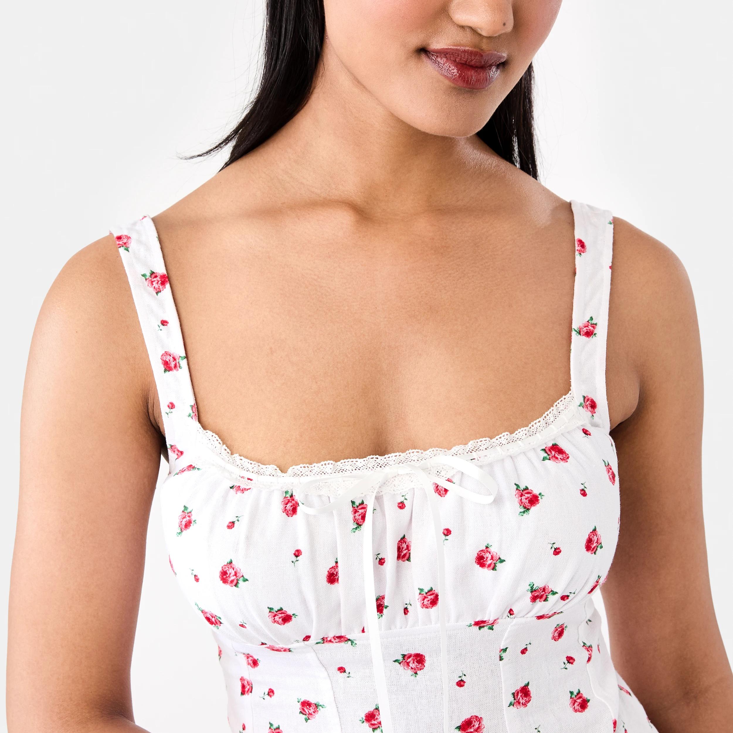 6 Linen Blend Sleeveless Corset Top Rosebud, 6 of 8