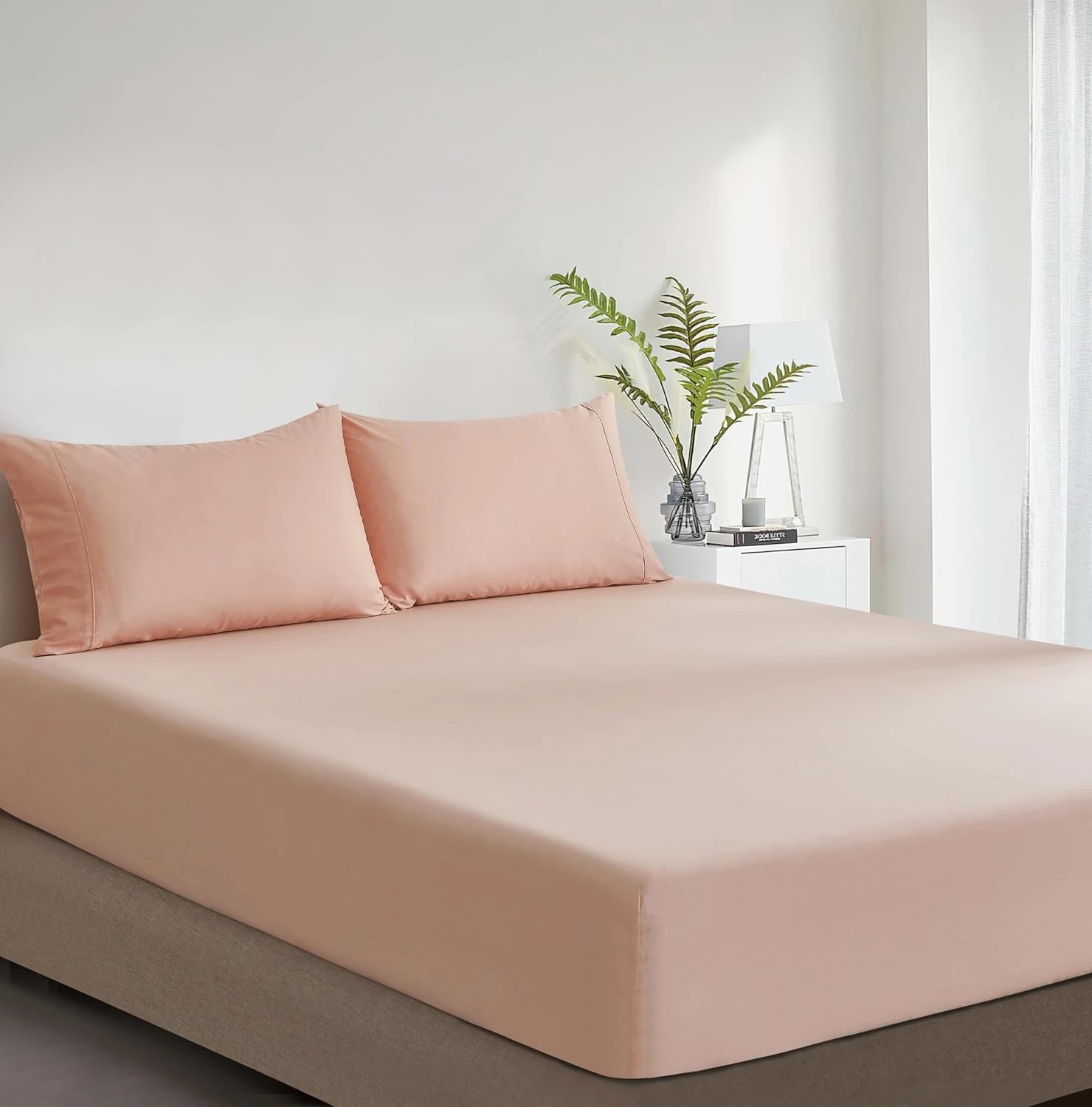 2 Gioia Casa Vintage Washed Cotton Fitted Sheet Set Soft Breathable - Double Bed - Pink, 2 of 6