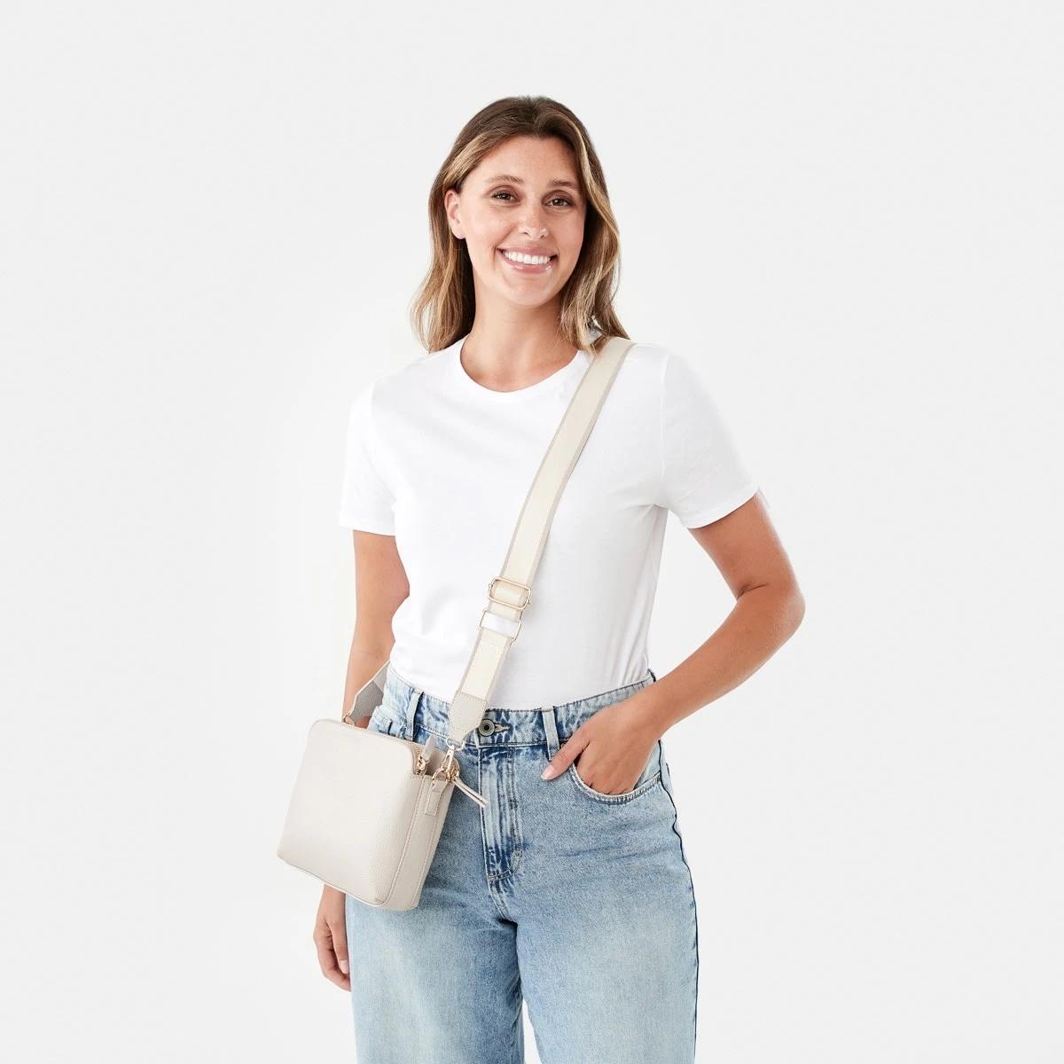 5 Double Pocket Crossbody Bag SMOKEY TAUPE, 5 of 6