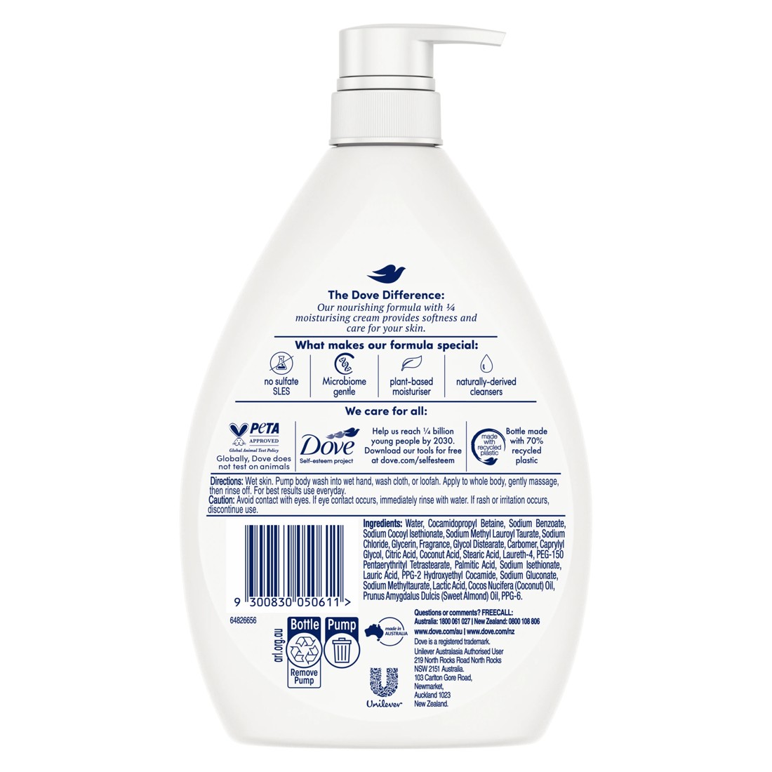 2 Dove Restoring & Nourishing Body Wash 1L - Coconut and Almond Oil, 2 of 8