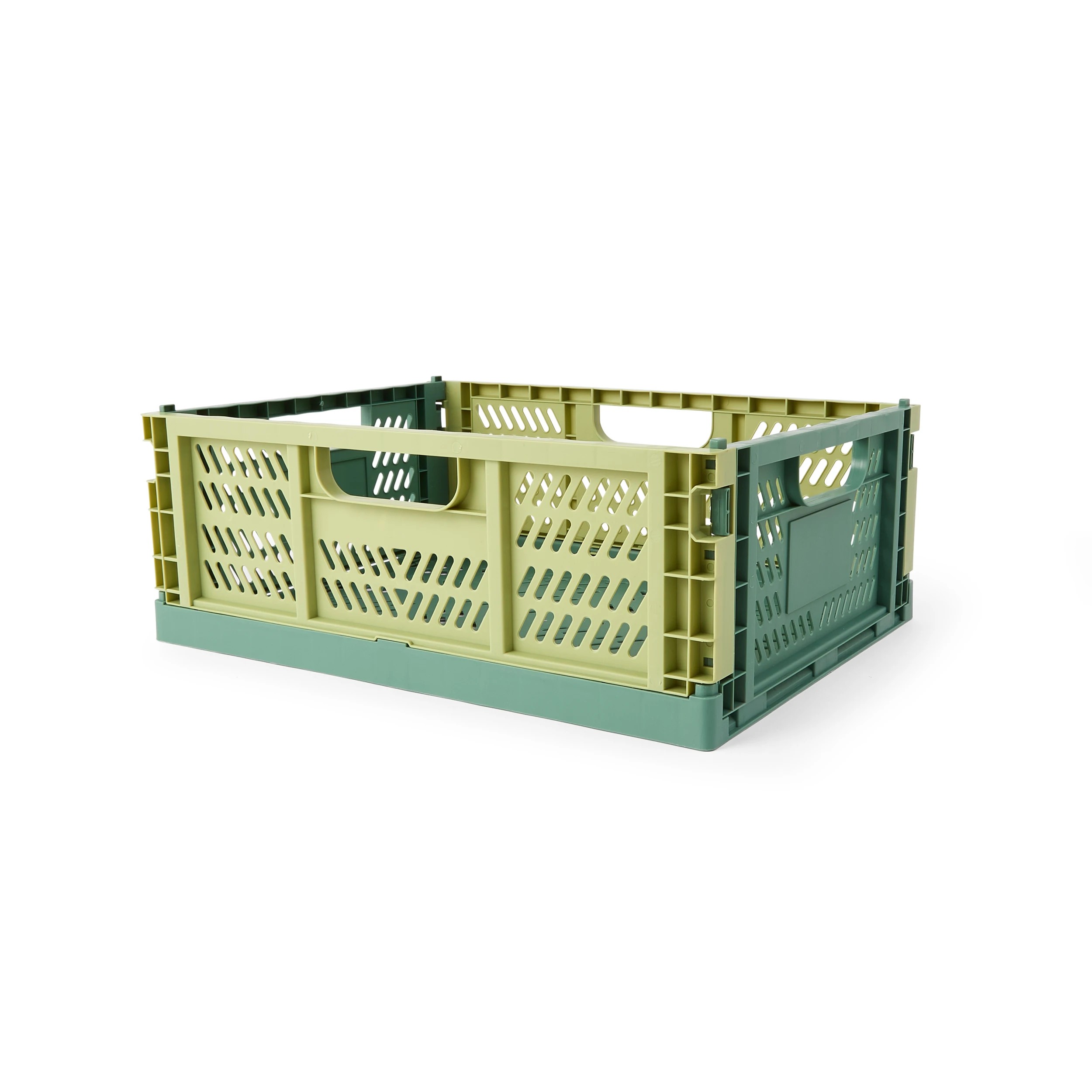 1 15L Collapsible Crate - Medium, Green, 1 of 8