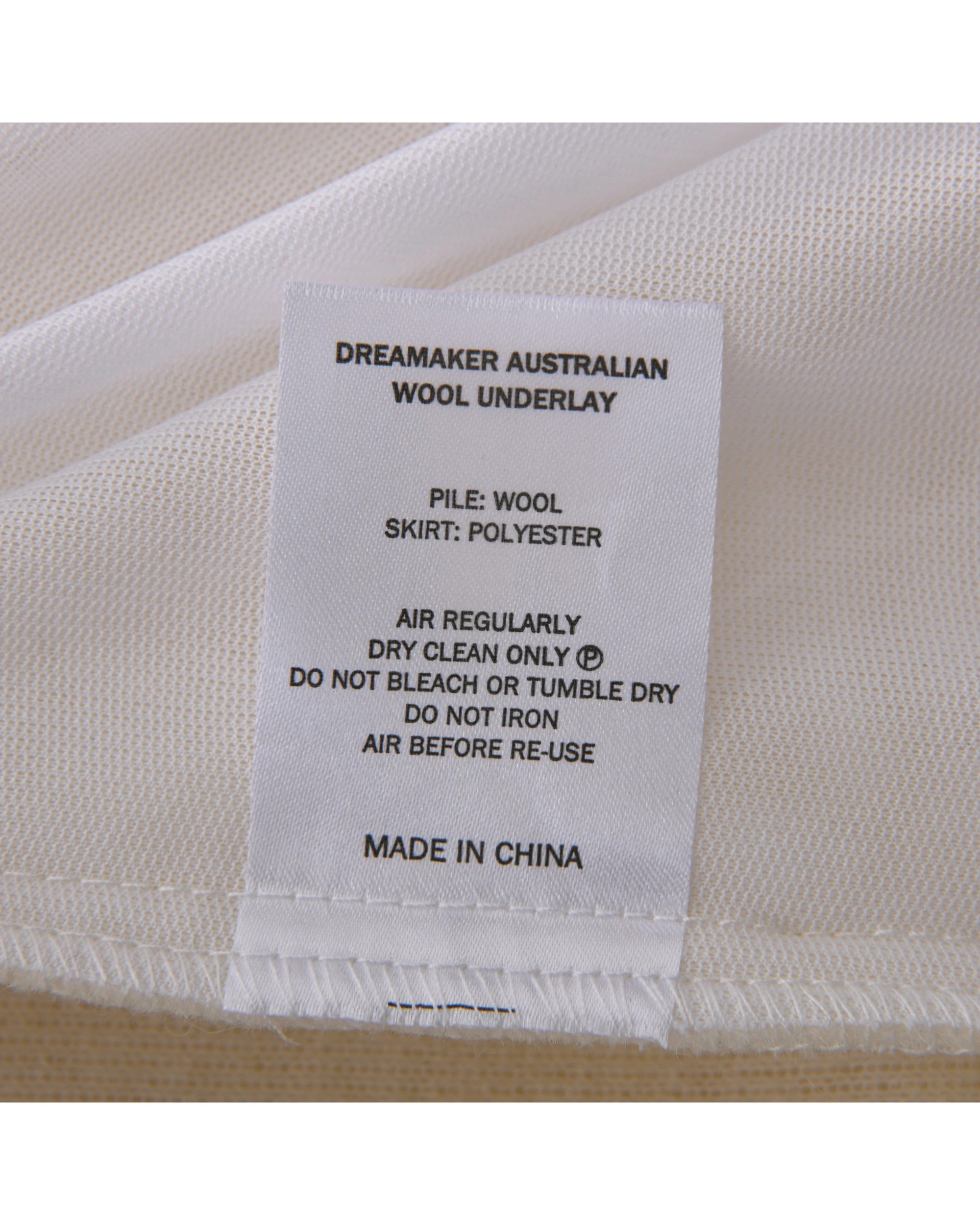 6 Dreamaker 300GSM Wool Fleece Mattress Underlay - King Single Bed - Beige, 6 of 7