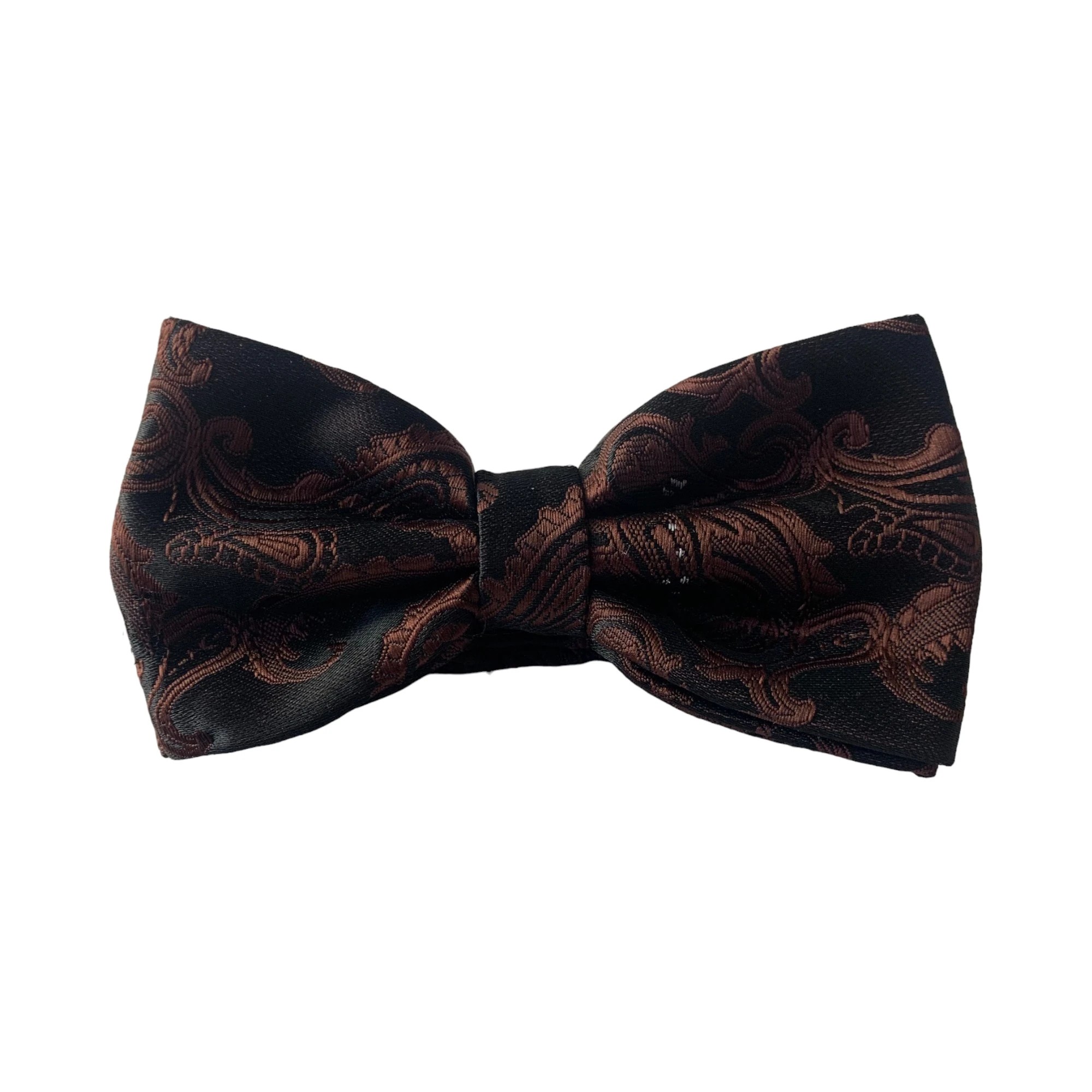 2 Zasel Mens Dark Brown Paisley Tinsel Matching Bow Tie, Pocket Square & Cuff Links Set - Multi, 2 of 4