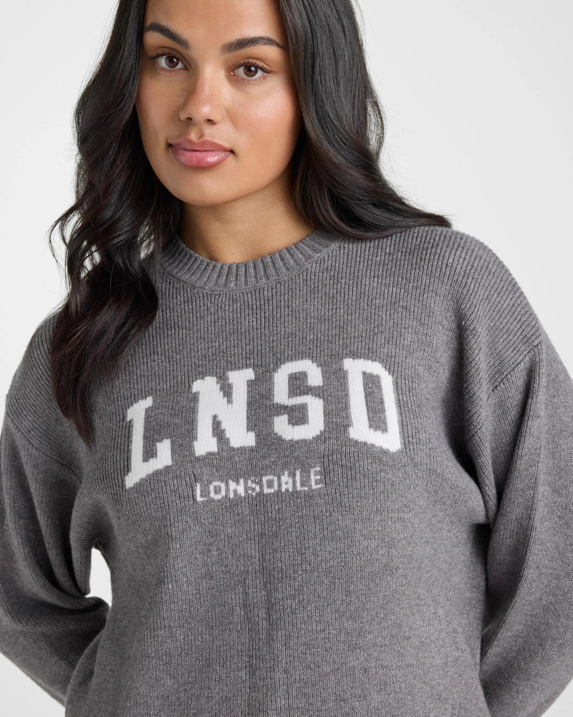 3 Lonsdale London Knit Crew GREY MARLE, 3 of 5
