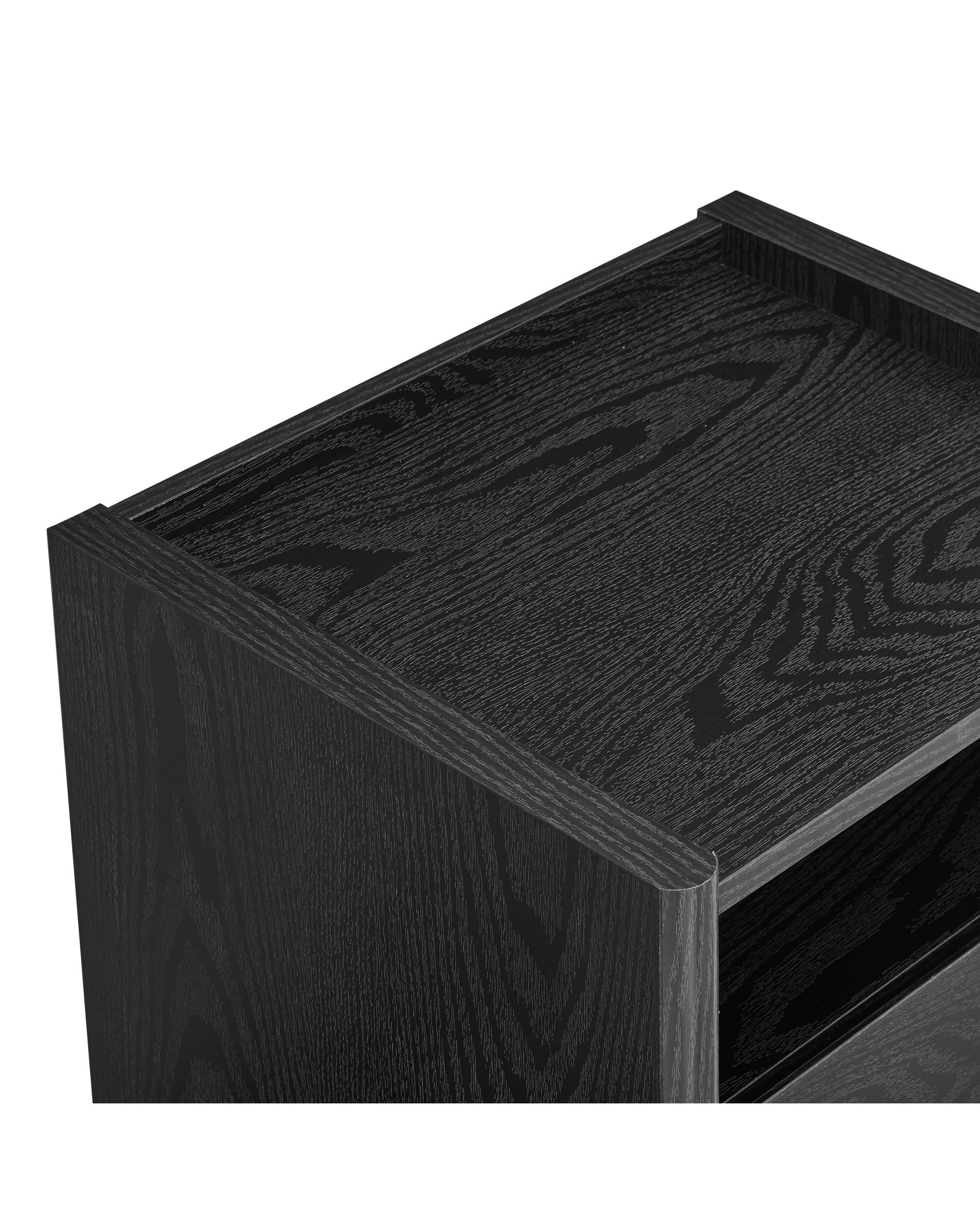 6 Kodu Bedside Unit Nightstand Side Table 1 Drawer - Black, 6 of 9