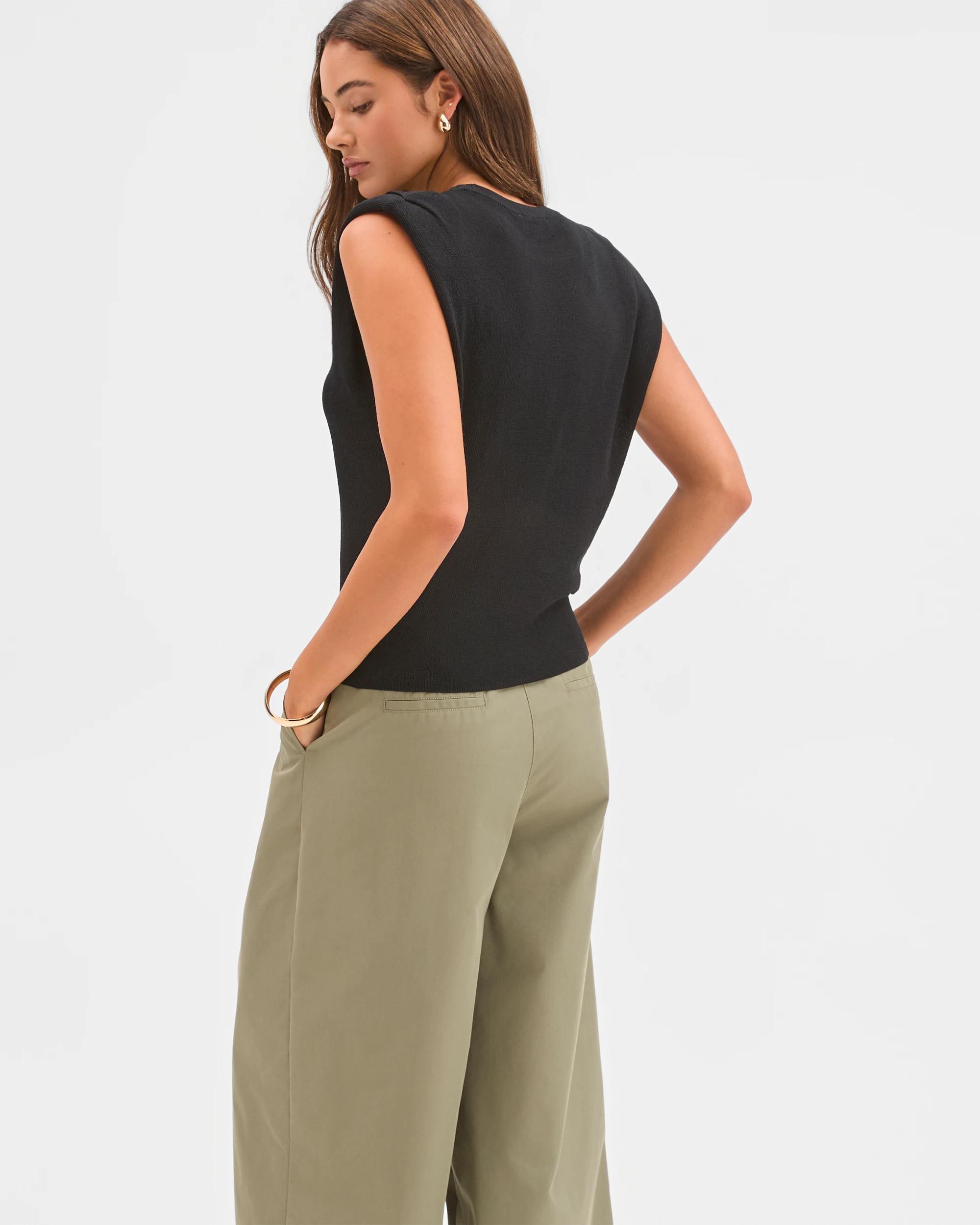 7 Lily Loves Extended Shoulder Knit Top BLACK, 7 of 7