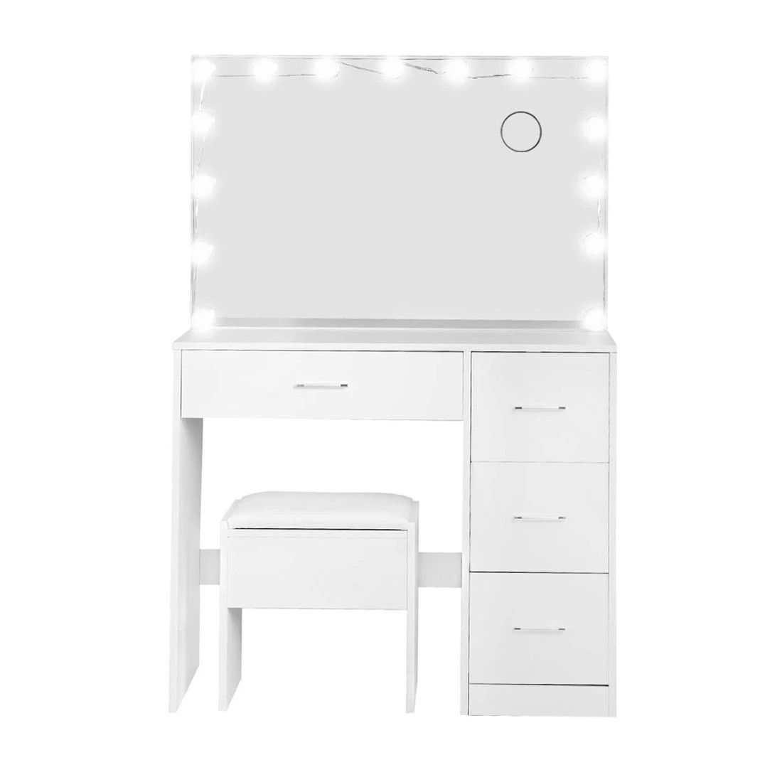 5 Artiss Dressing Table Set Stool 15 Led Bulbs  Darcy - White, 5 of 8