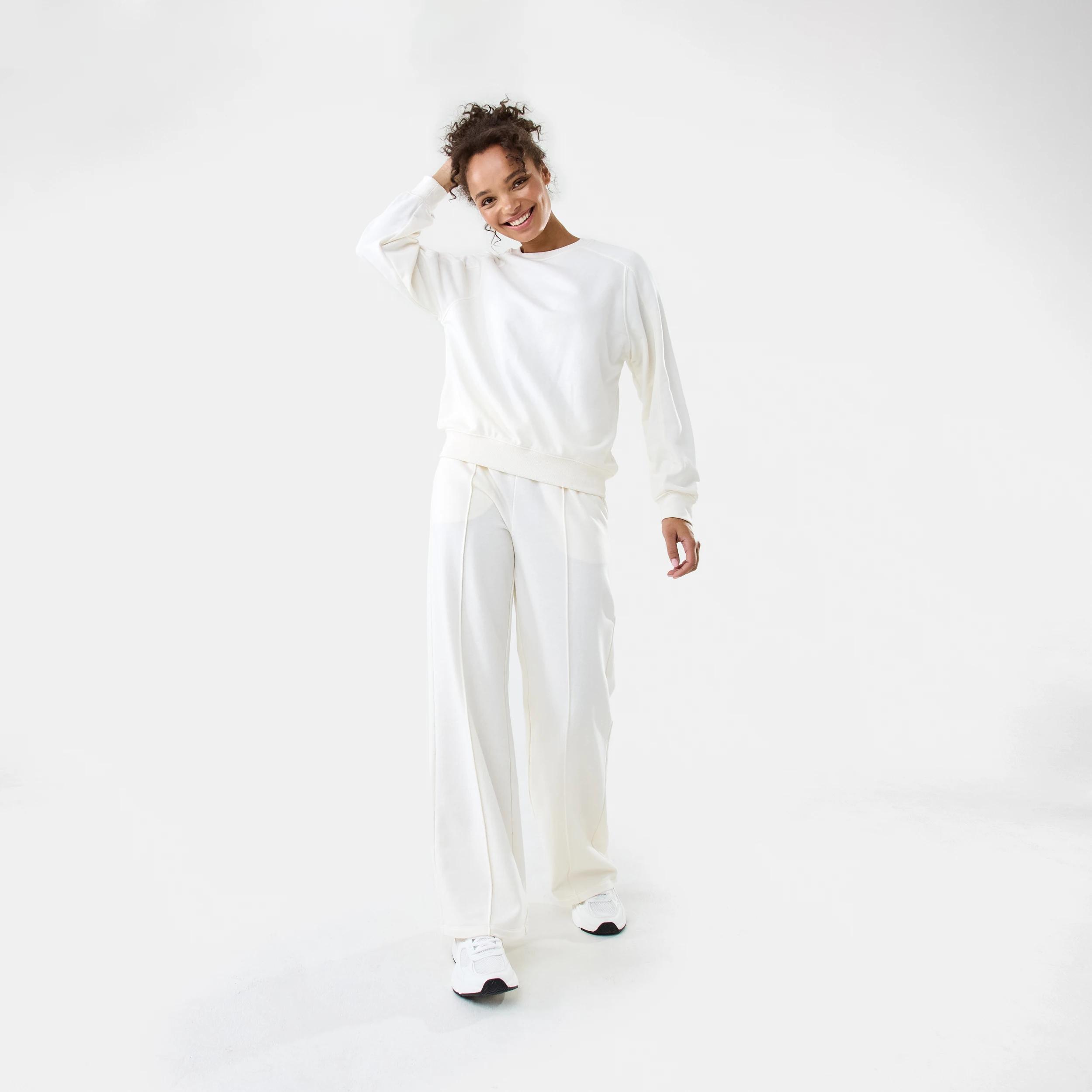 2 Active Womens French Terry Trackpants EGRET WHITE, 2 of 7