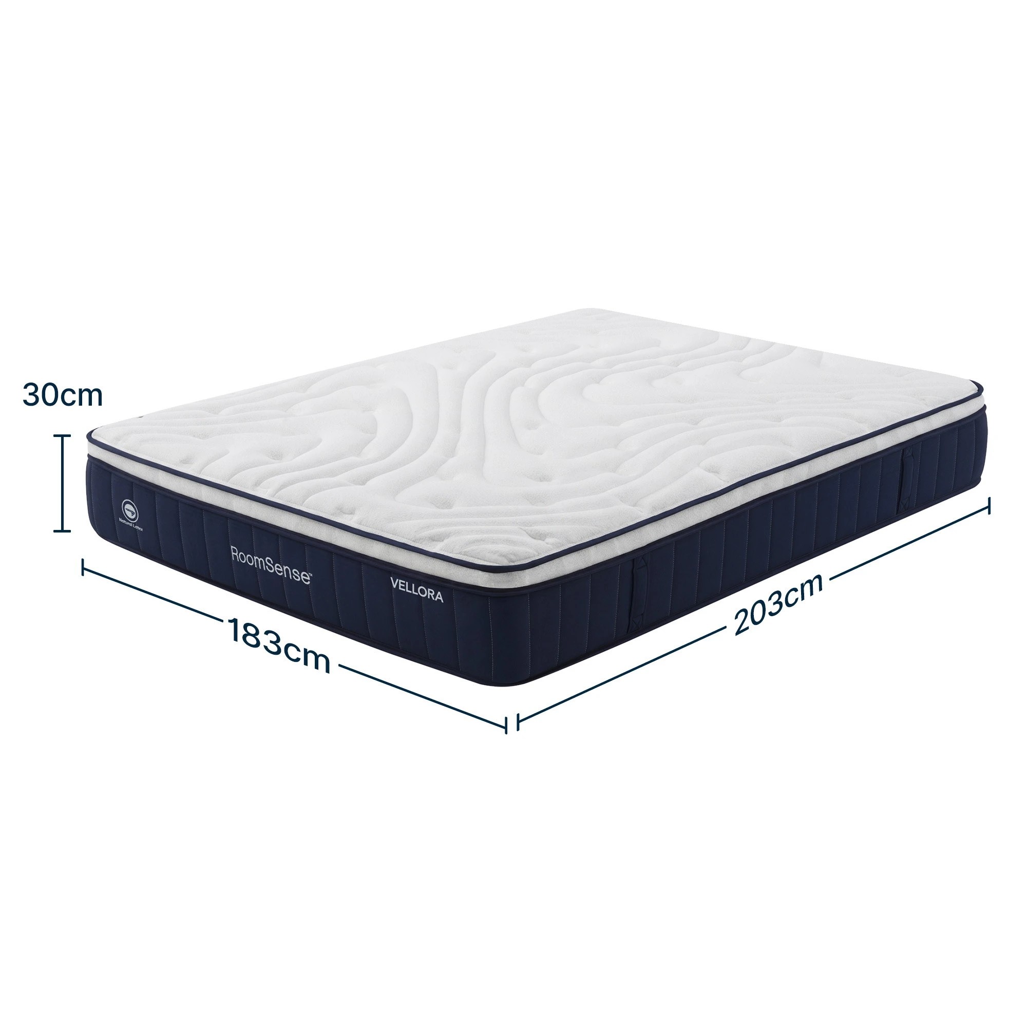 3 RoomSense Mattress 30cm Medium Firm Latex with Lumbar Support - King Bed - Multi, 3 of 9