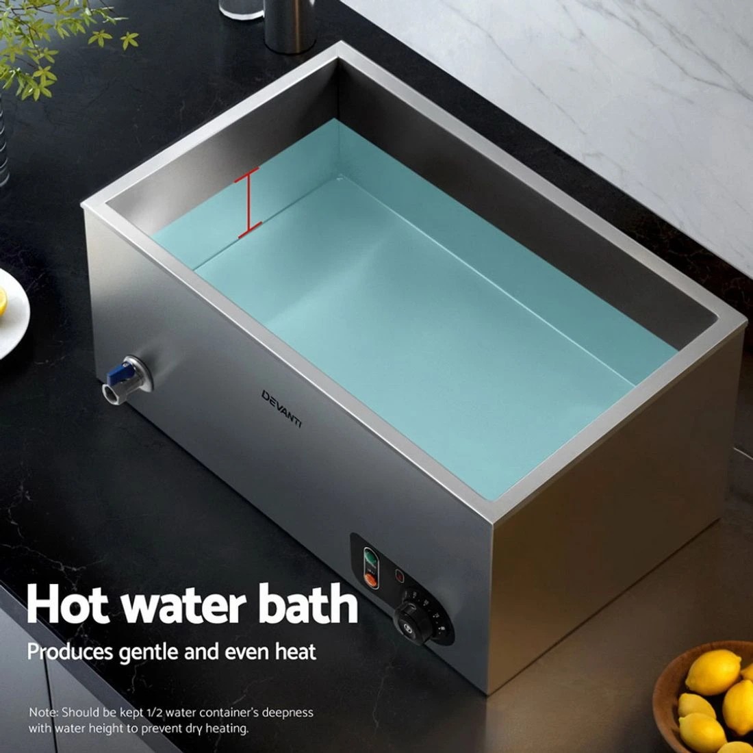 5 Devanti Commercial Food Warmer Bain Marie 4 Electric Buffet Pans - Silver, 5 of 6