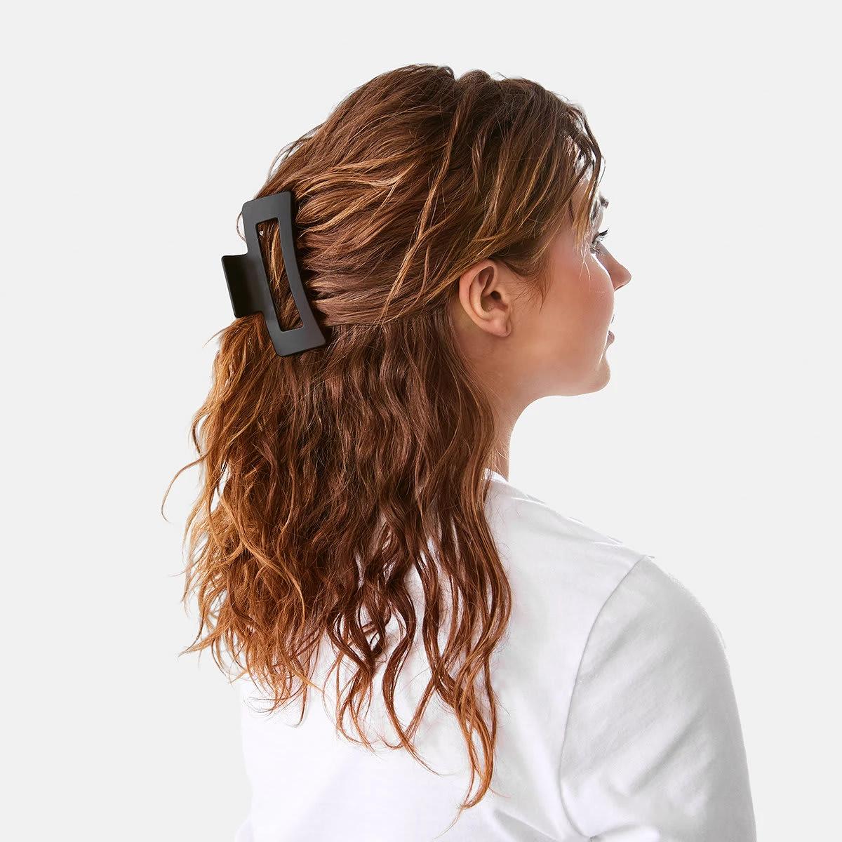 3 Black Rectangle Claw Hair Clip Black, 3 of 3