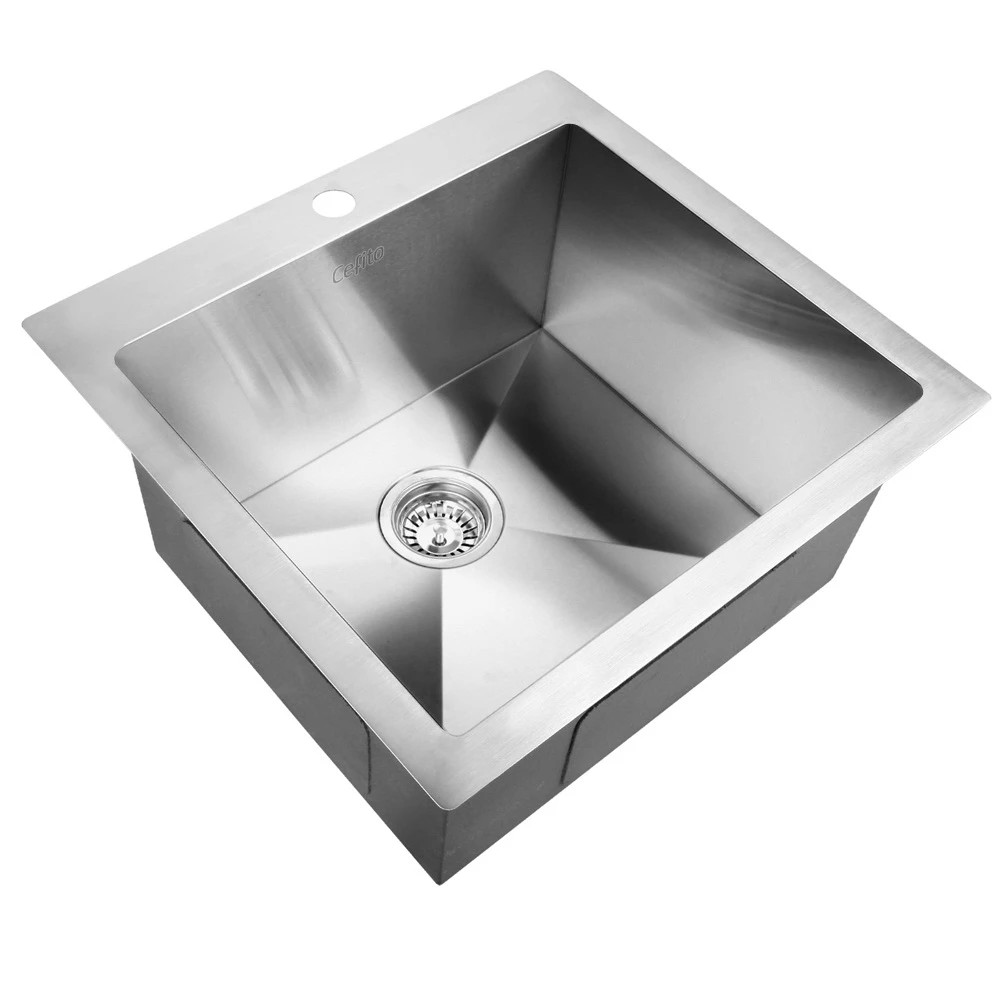 1 Cefito Kitchen Sink 53X50CM Stainless Steel Basin Single Bowl - Natural, 1 of 2