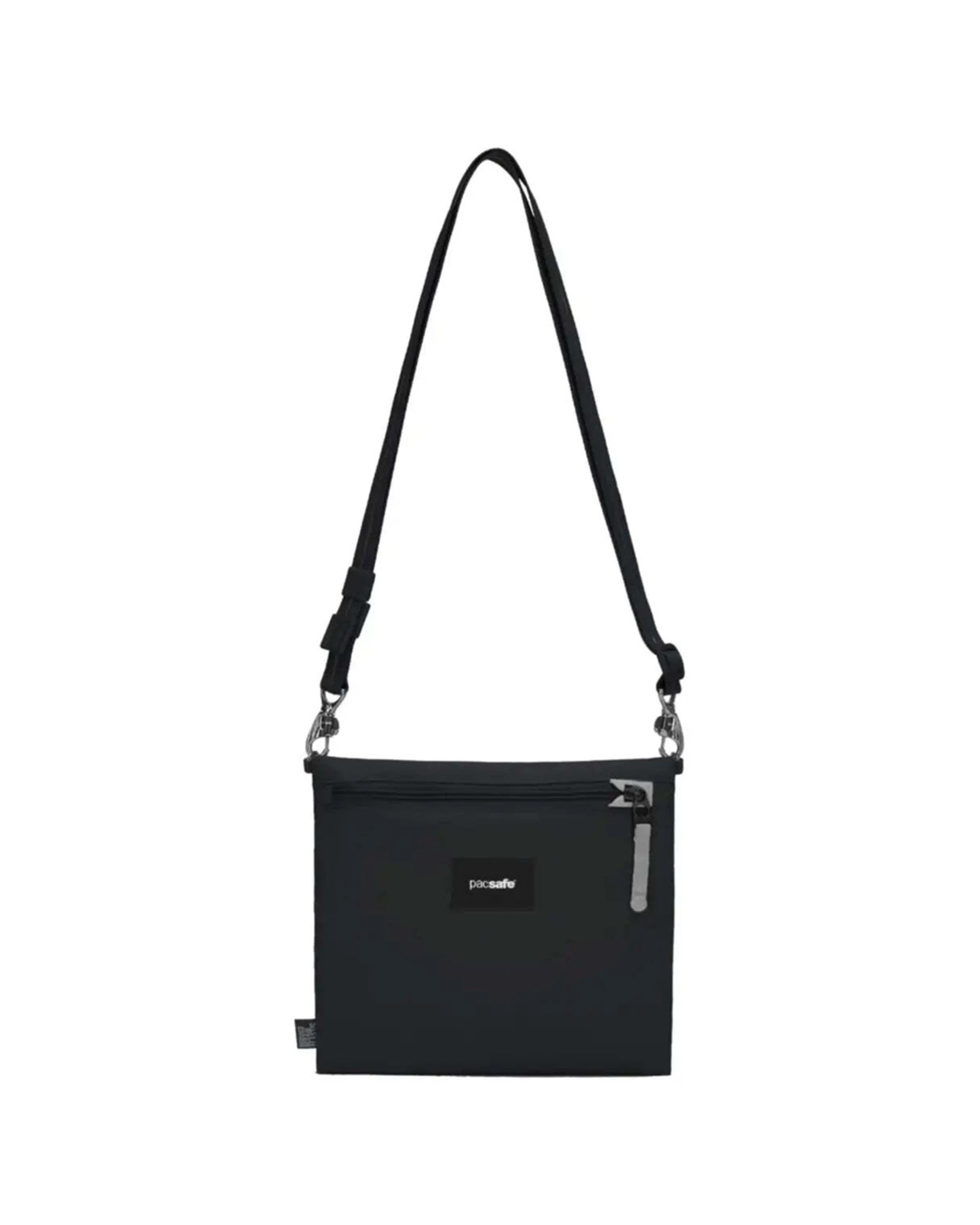 2 Pacsafe Go Anti-Theft Crossbody Pouch Convertible Strap Recycled Polyester Jet - Black, 2 of 8