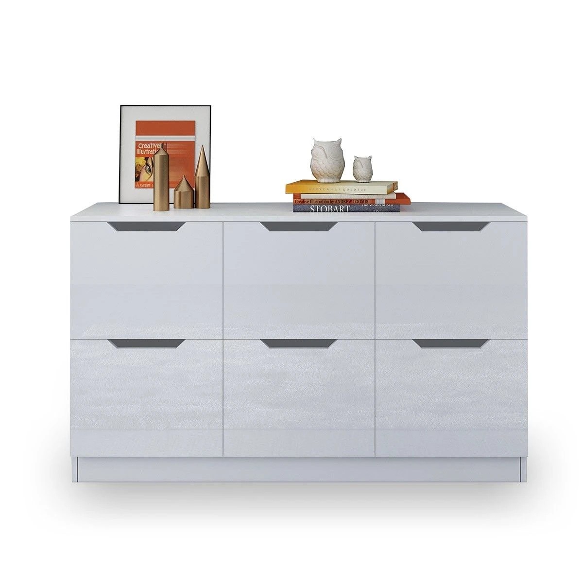 4 Ausway Modern Wooden Chest of Drawers Storage High Gloss, 4 of 6