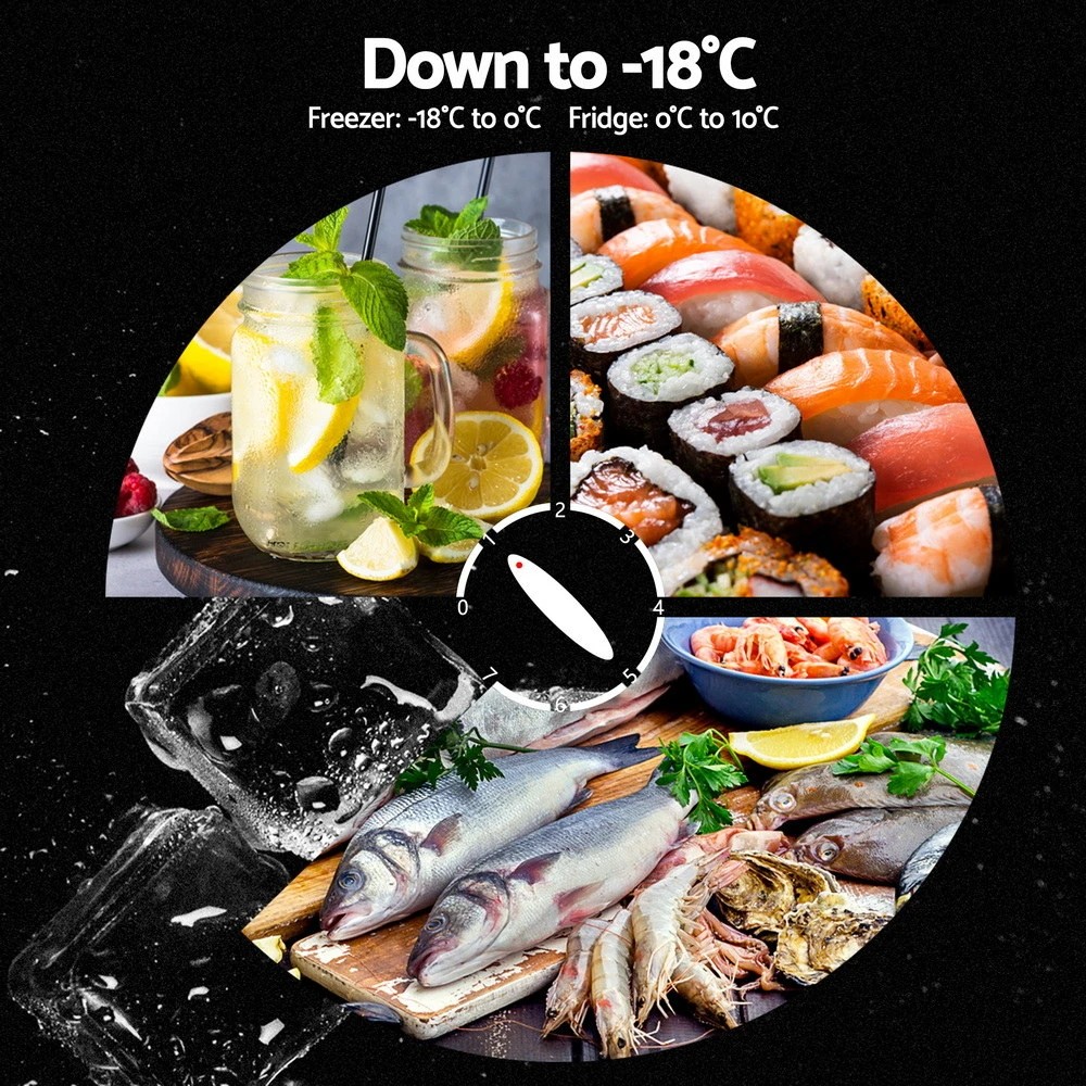 8 Glacio 65L Portable Fridge Freezer Bar Upright 12V/24V/240V Camping Caravan - Silver, 8 of 10