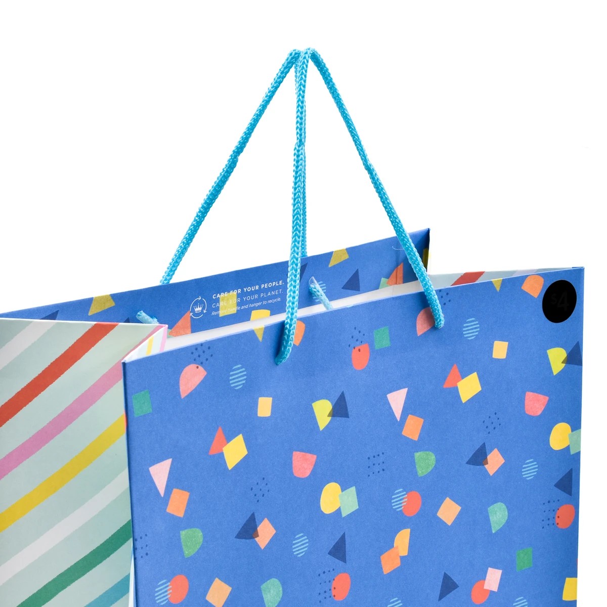 3 Hallmark Large Blue Colourful Confetti Gift Bag, 3 of 3