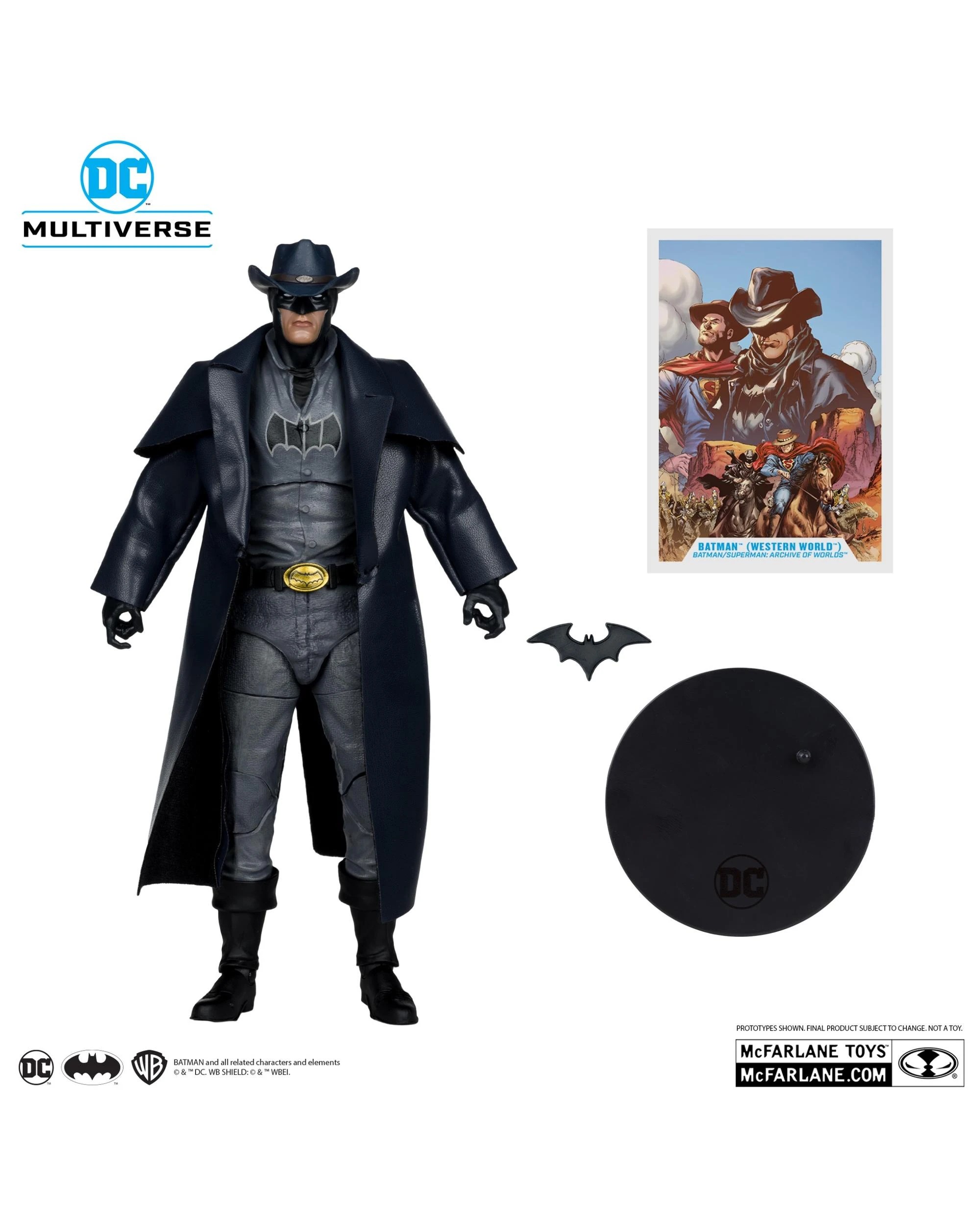 2 DC Multiverse Batman/Superman Archive of Worlds Batman Western World 7 inch Action Figure, 2 of 9