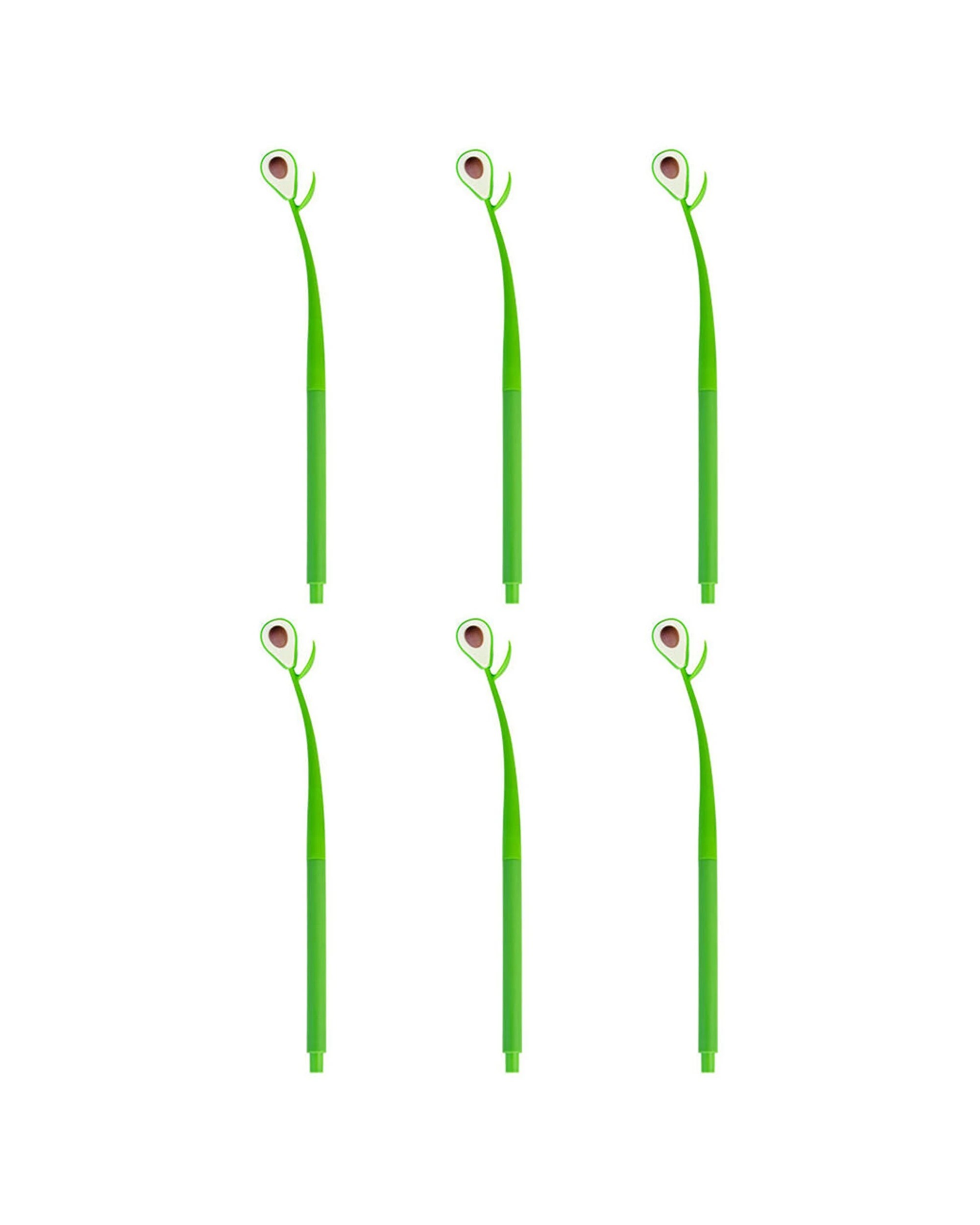 1 MDI 6PK Wiggle Gel Pen Kid's Writting Stationery Set Avocado - Green, 1 of 2