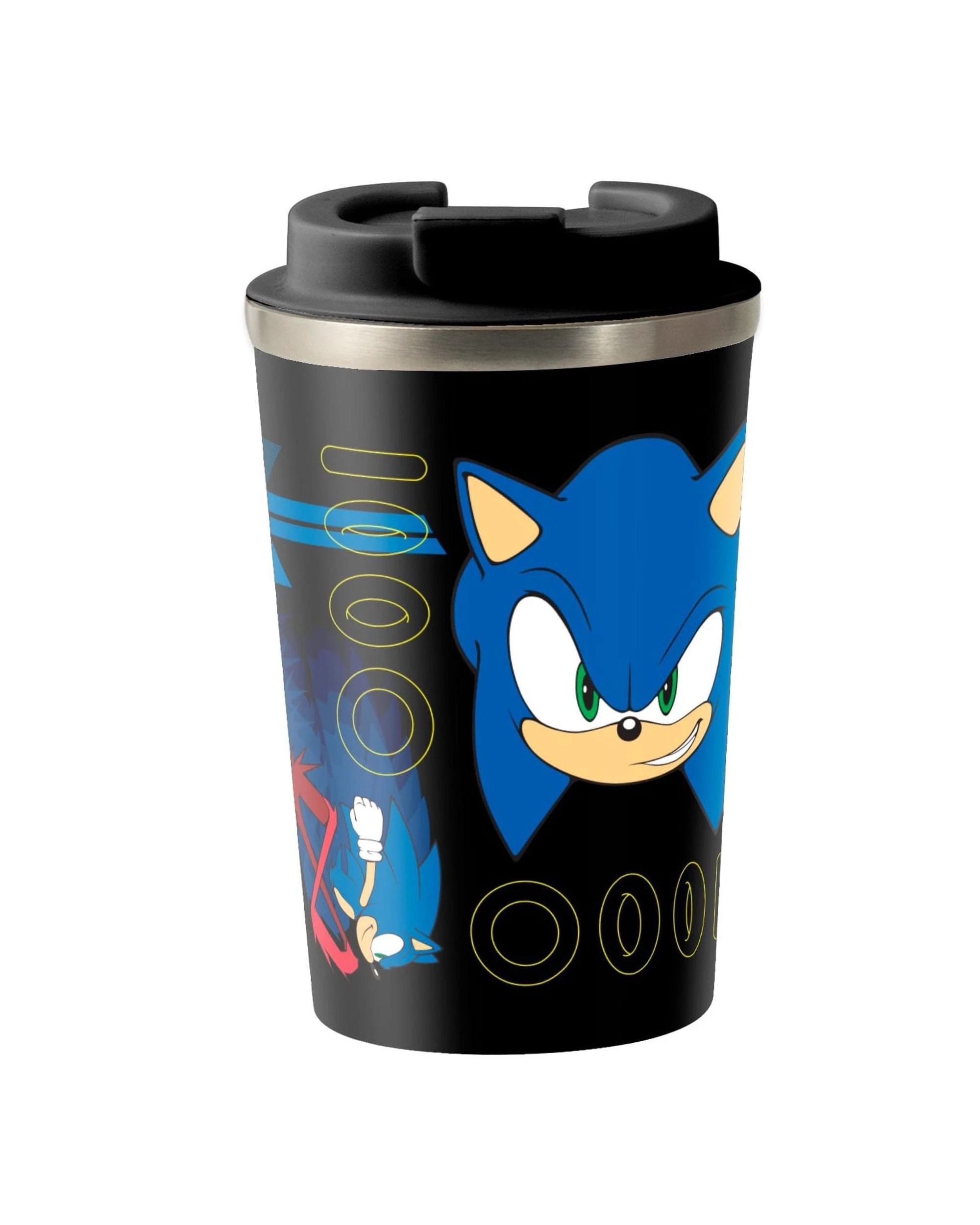 2 Sonic the Hedgehog Let's Go 350ml Metal Travel Mug - Black, 2 of 2