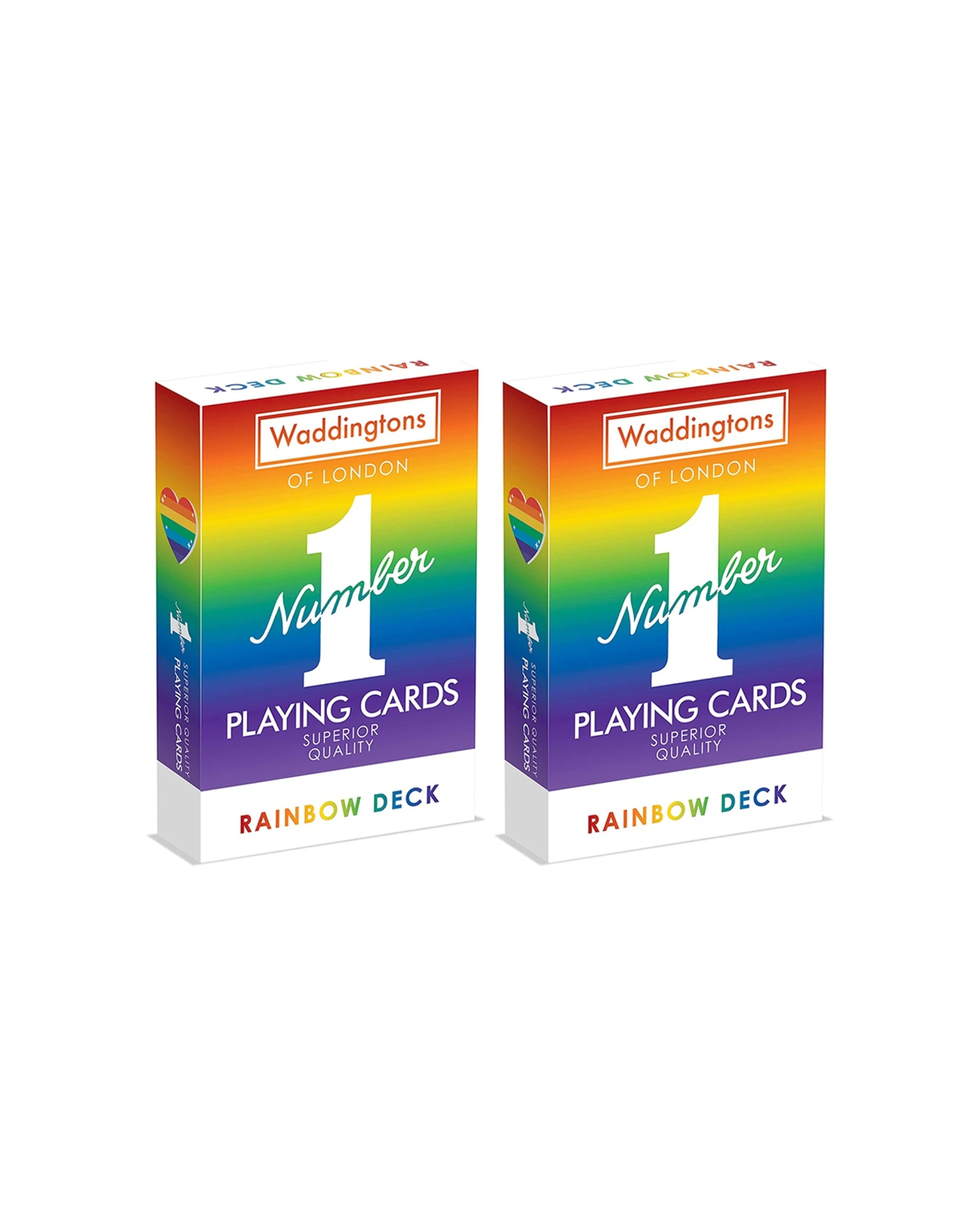 1 Waddingtons Rainbow Edition Traditional Playing Cards 2 Pack - Multi, 1 of 3