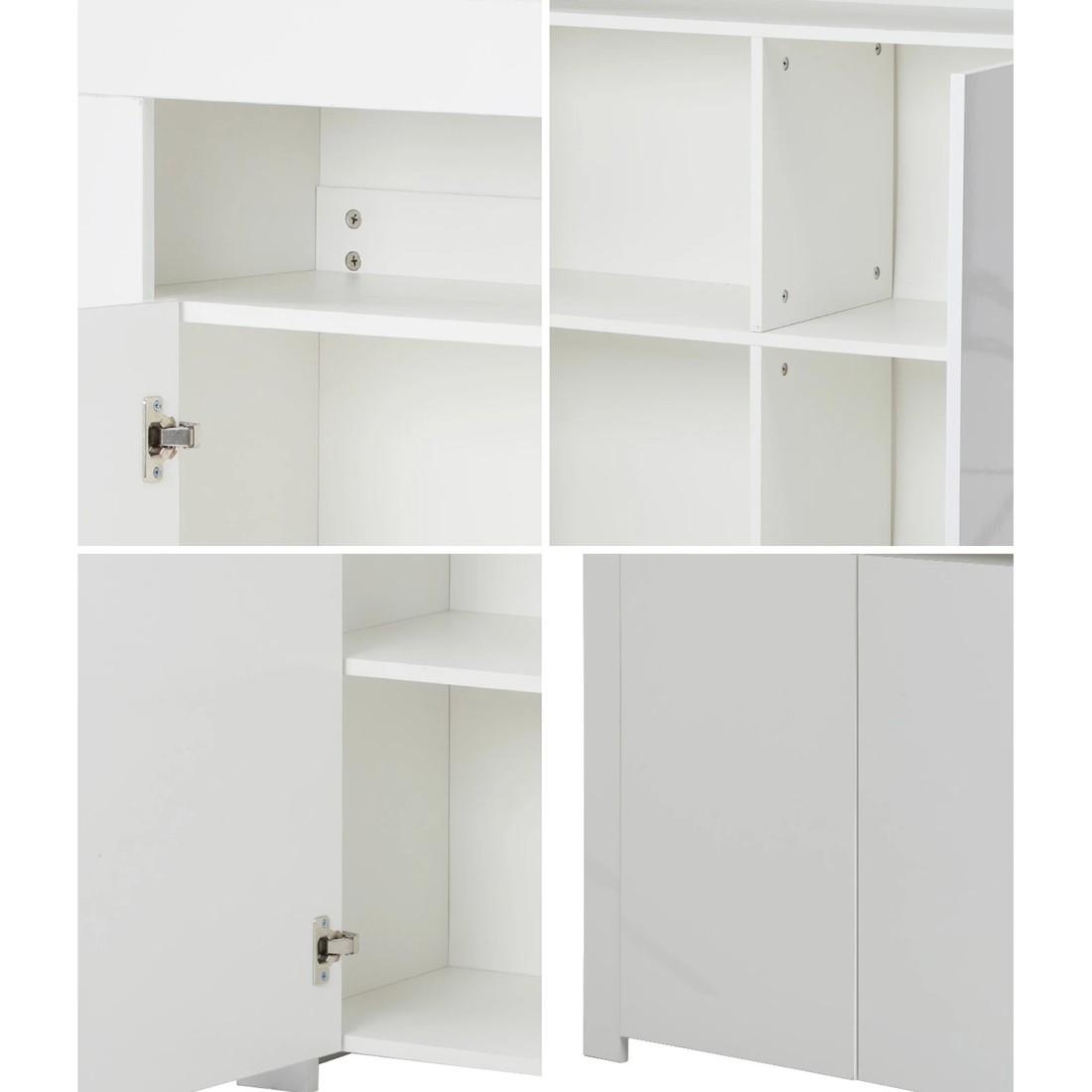 6 Oikiture Buffet Sideboard Led Rgb High Gloss
 - White, 6 of 10