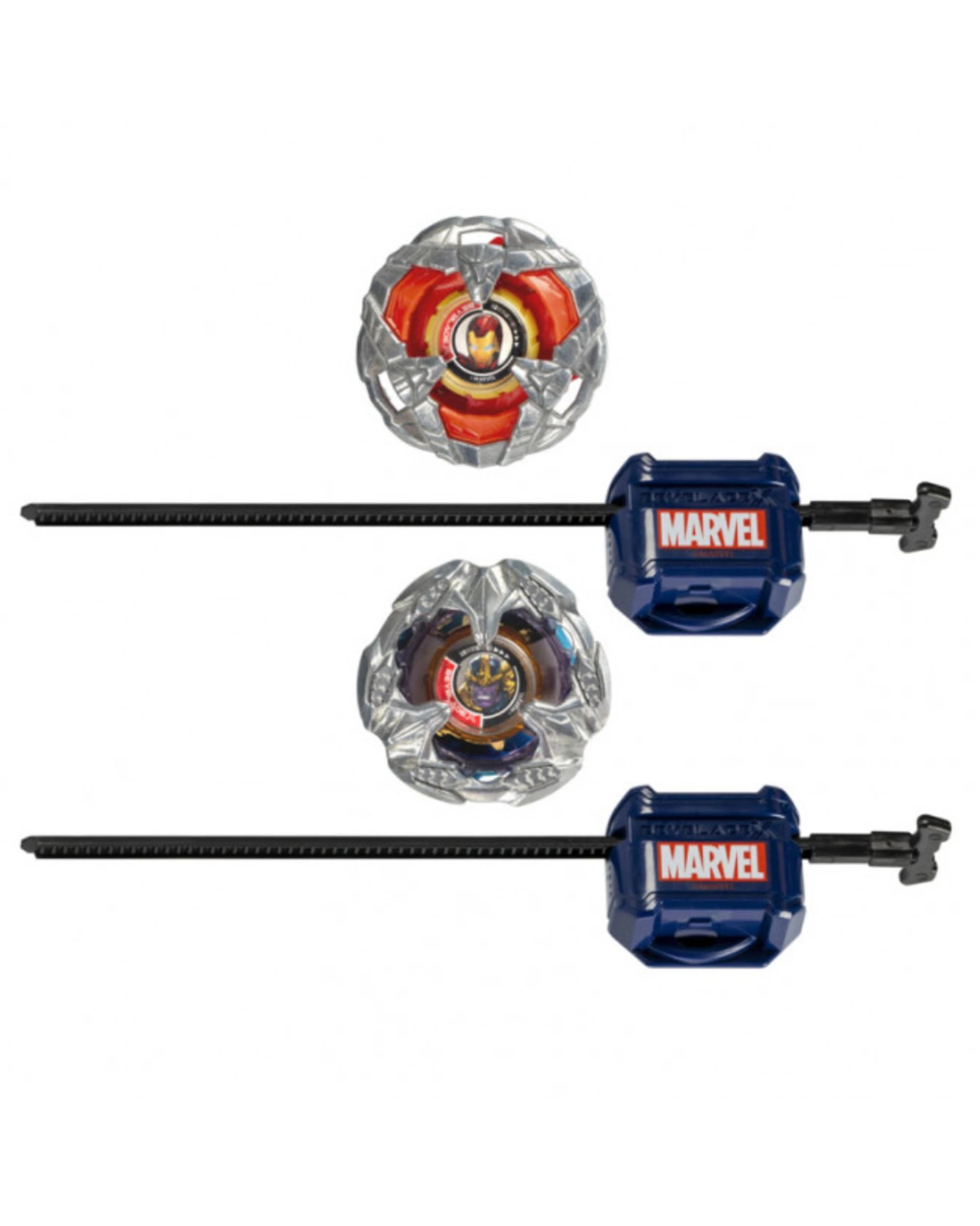 2 Hasbro Beyblade X Marvel Collab: Iron Man 4-80B vs. Thanos 4-60B Dual Pack, 2 of 2