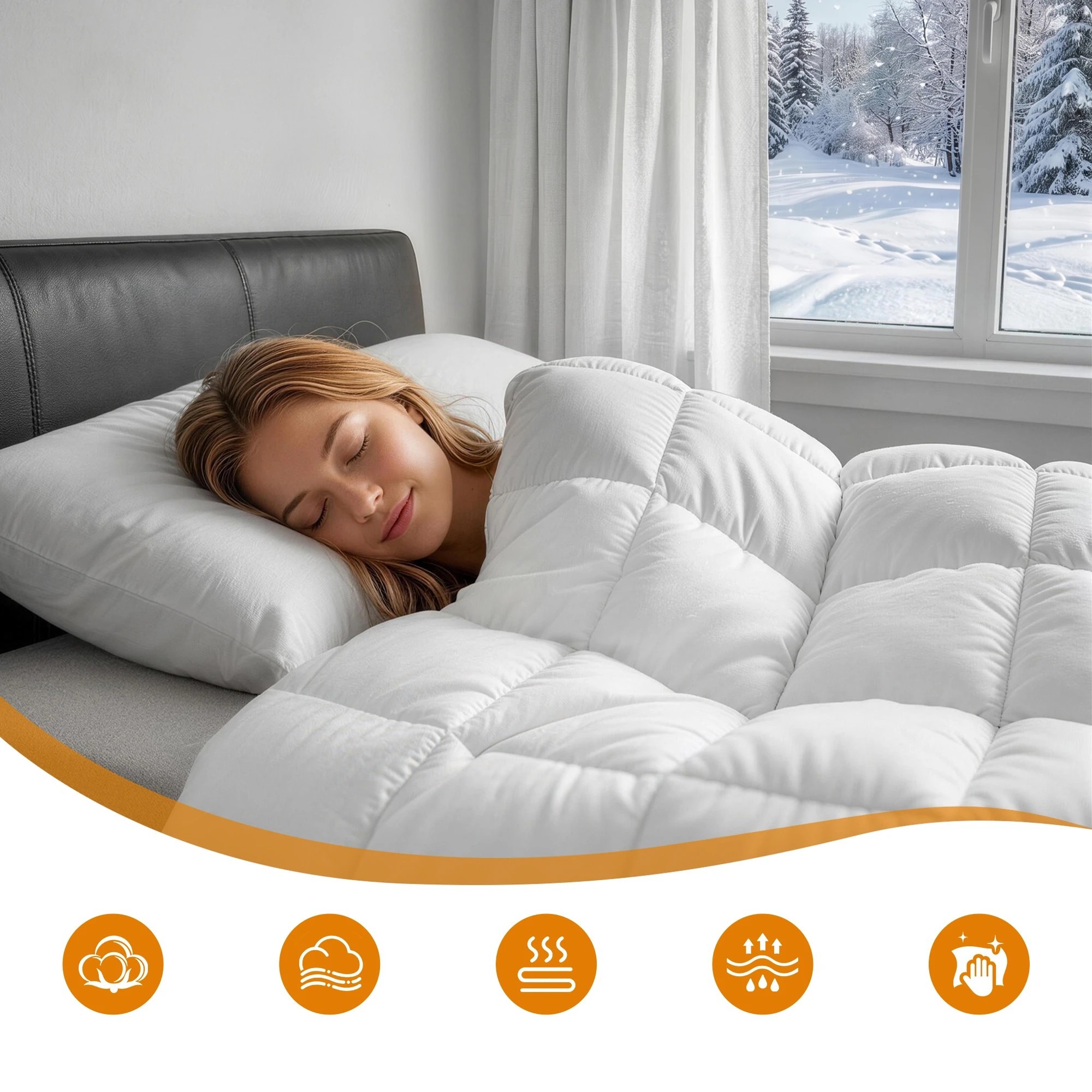 8 Giselle 800GSM Wool Quilt Winter Doona- King Bed - White, 8 of 9